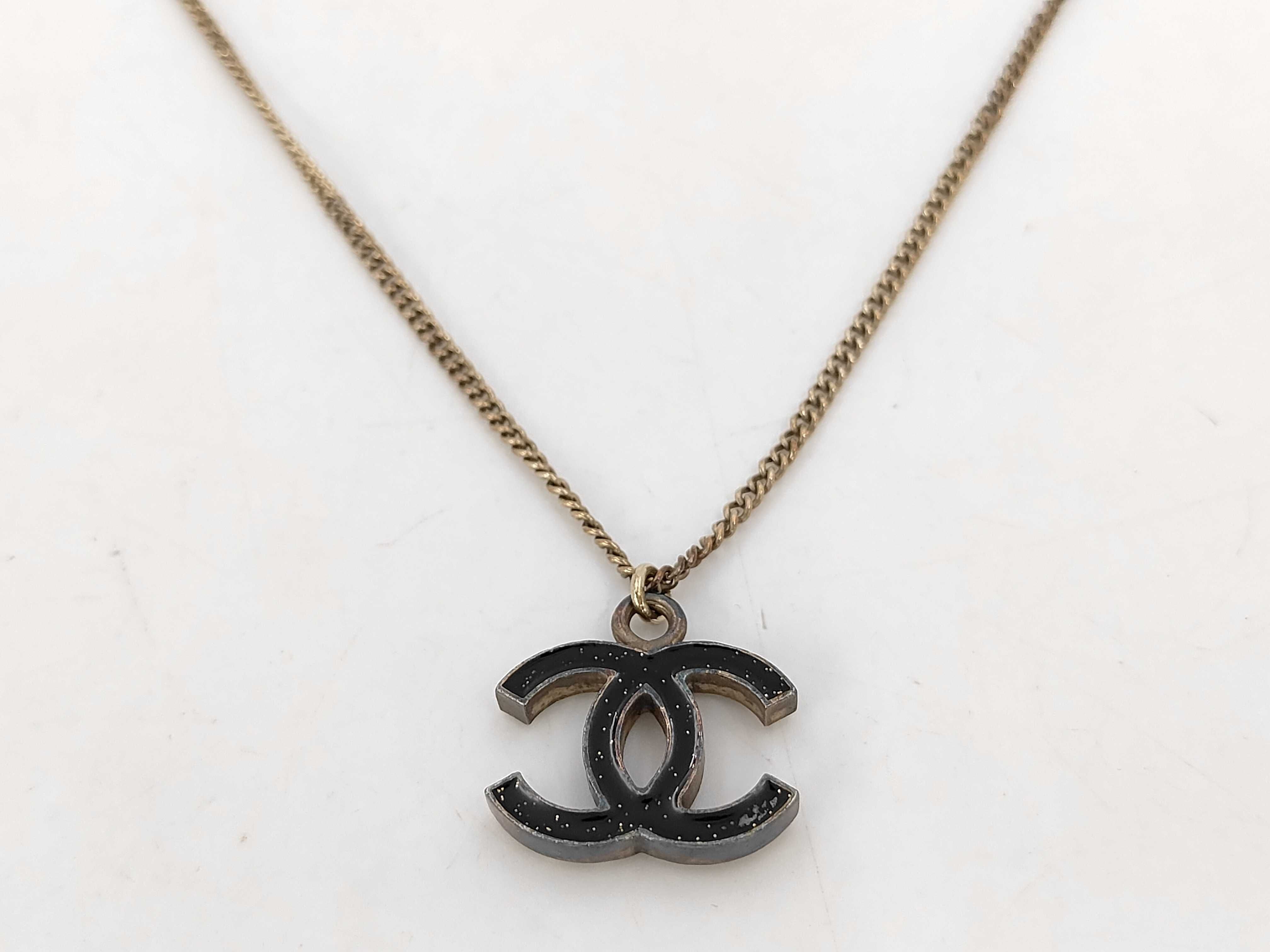 Coco Stone Pearl Enamel Black Gold NC Necklace — view 2