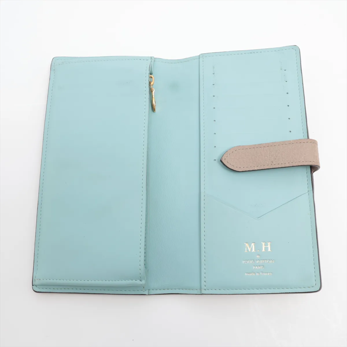 Taurillon LV Vertical Wallet M81367 Galet Long Wallet with initials, RFID unresponsive, serial number unknown. — view 3