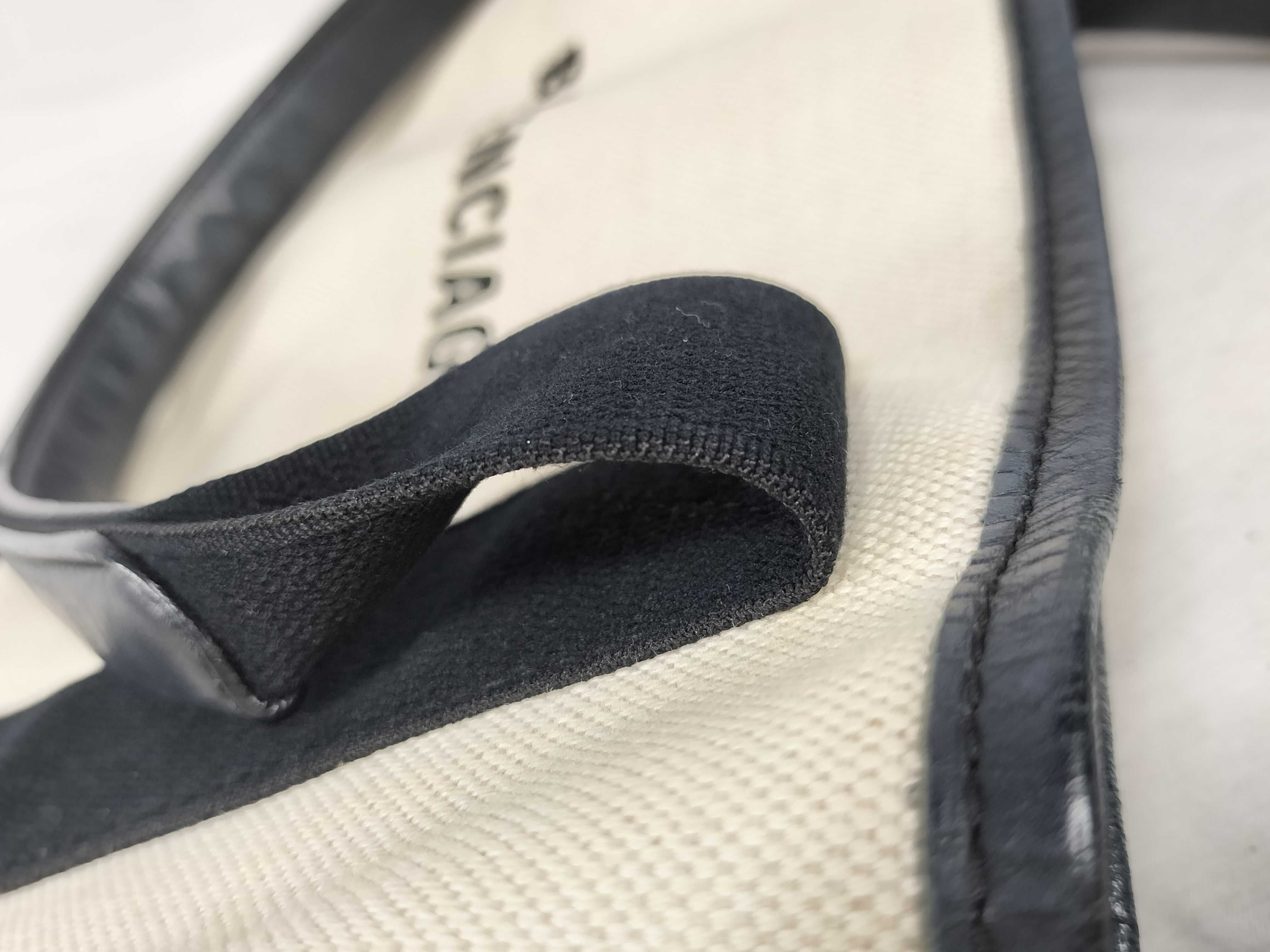 Navy Cabas Canvas x Leather Handbag, Black x Beige, 339933 — view 5