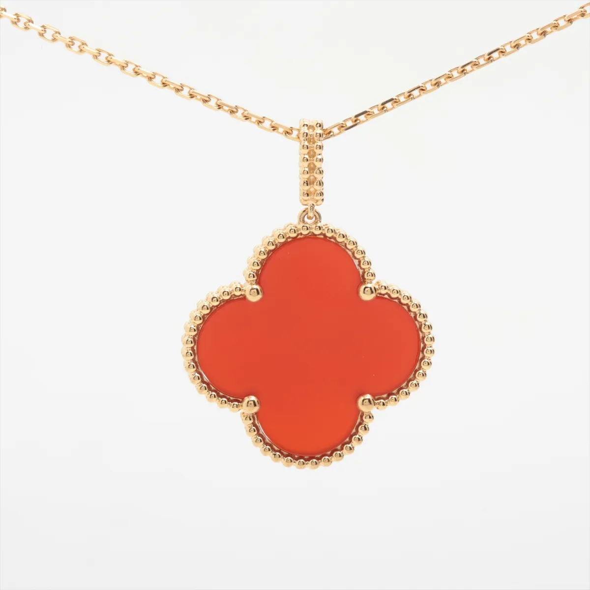 Magic Alhambra Long Carnelian Necklace 750 (Yellow Gold) 16.0g JA436705 — view 2