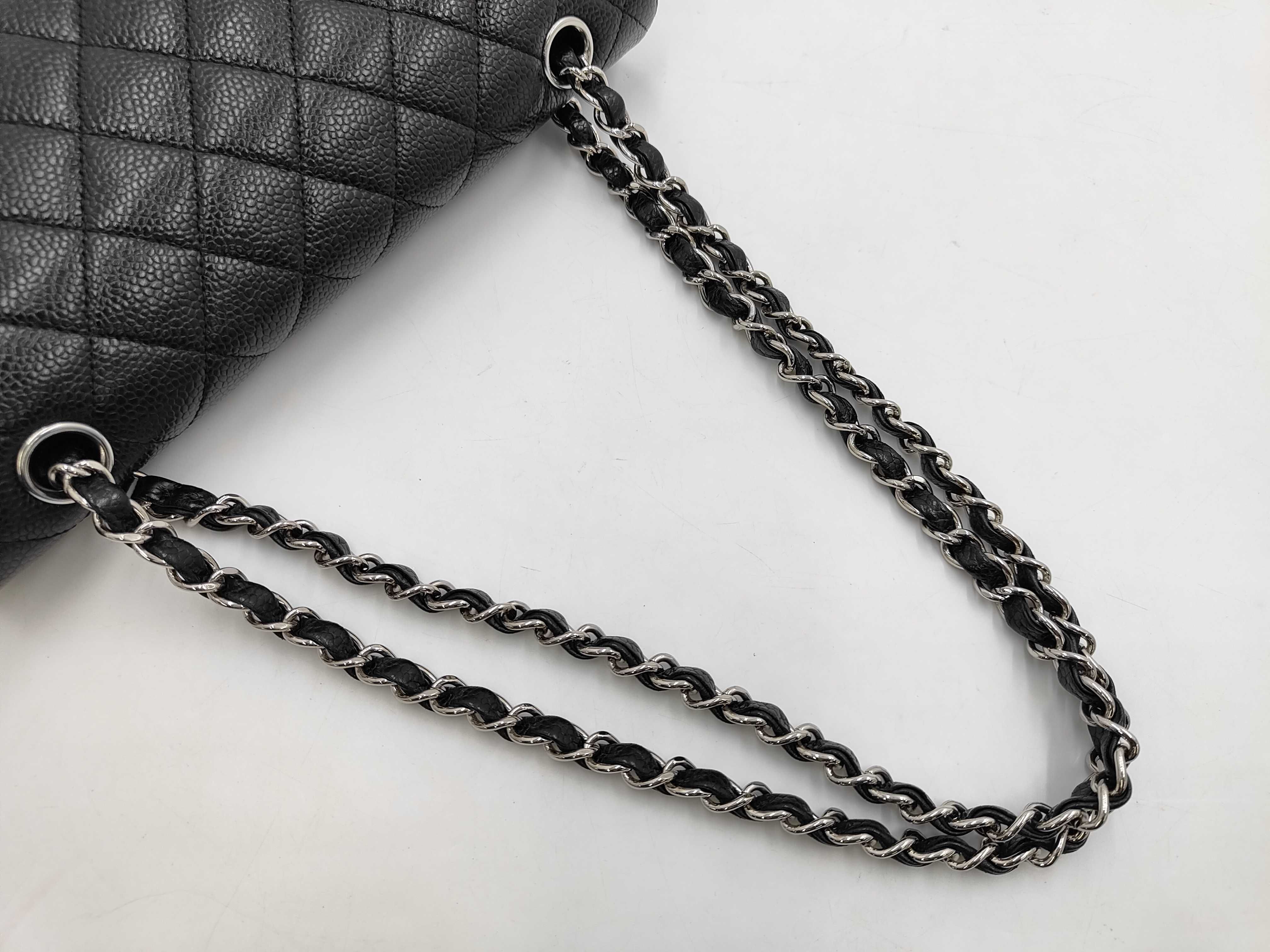 Caviar Skin Matelassé Double Flap Shoulder Bag — view 3