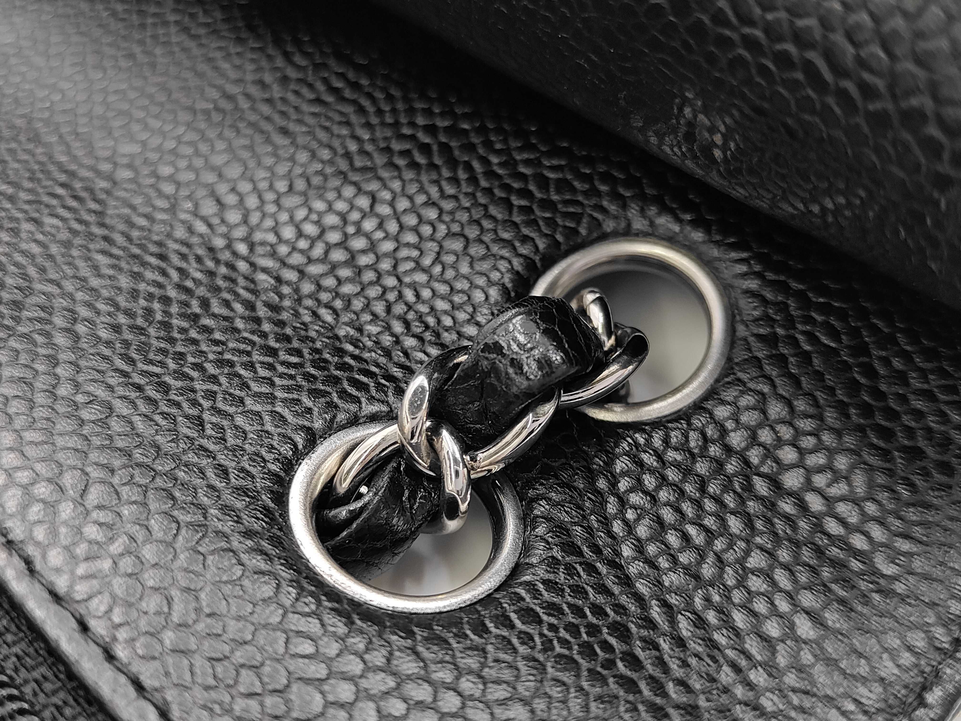 Caviar Skin Matelassé Double Flap Shoulder Bag — view 8