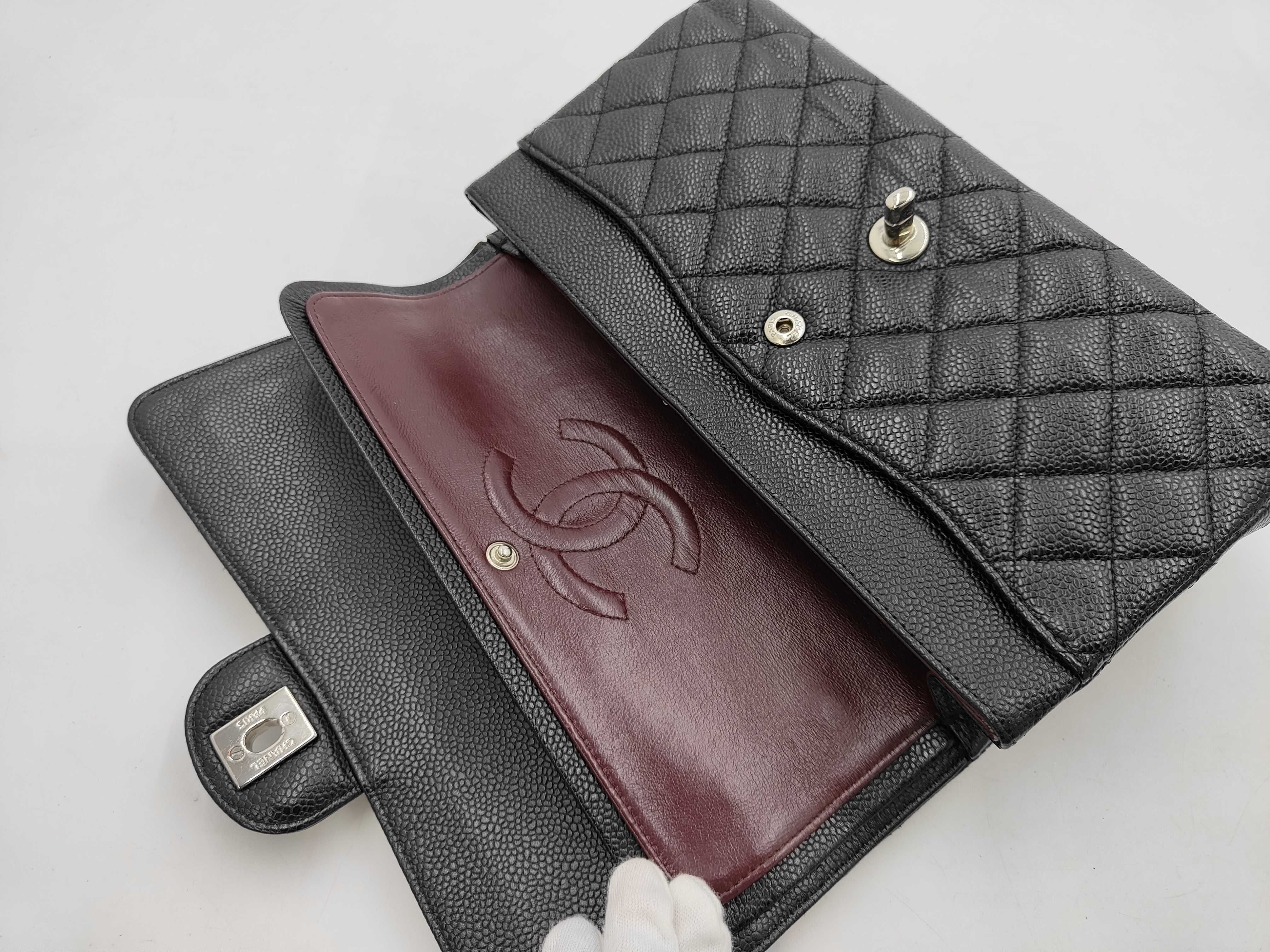Caviar Skin Matelassé Double Flap Shoulder Bag — view 9