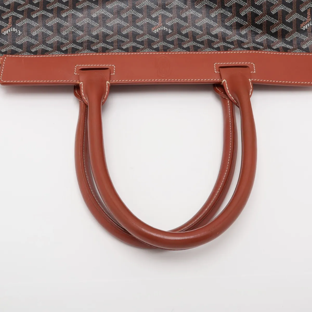 Belchasse MM PVC x Leather Tote Bag, Black x Brown — view 5