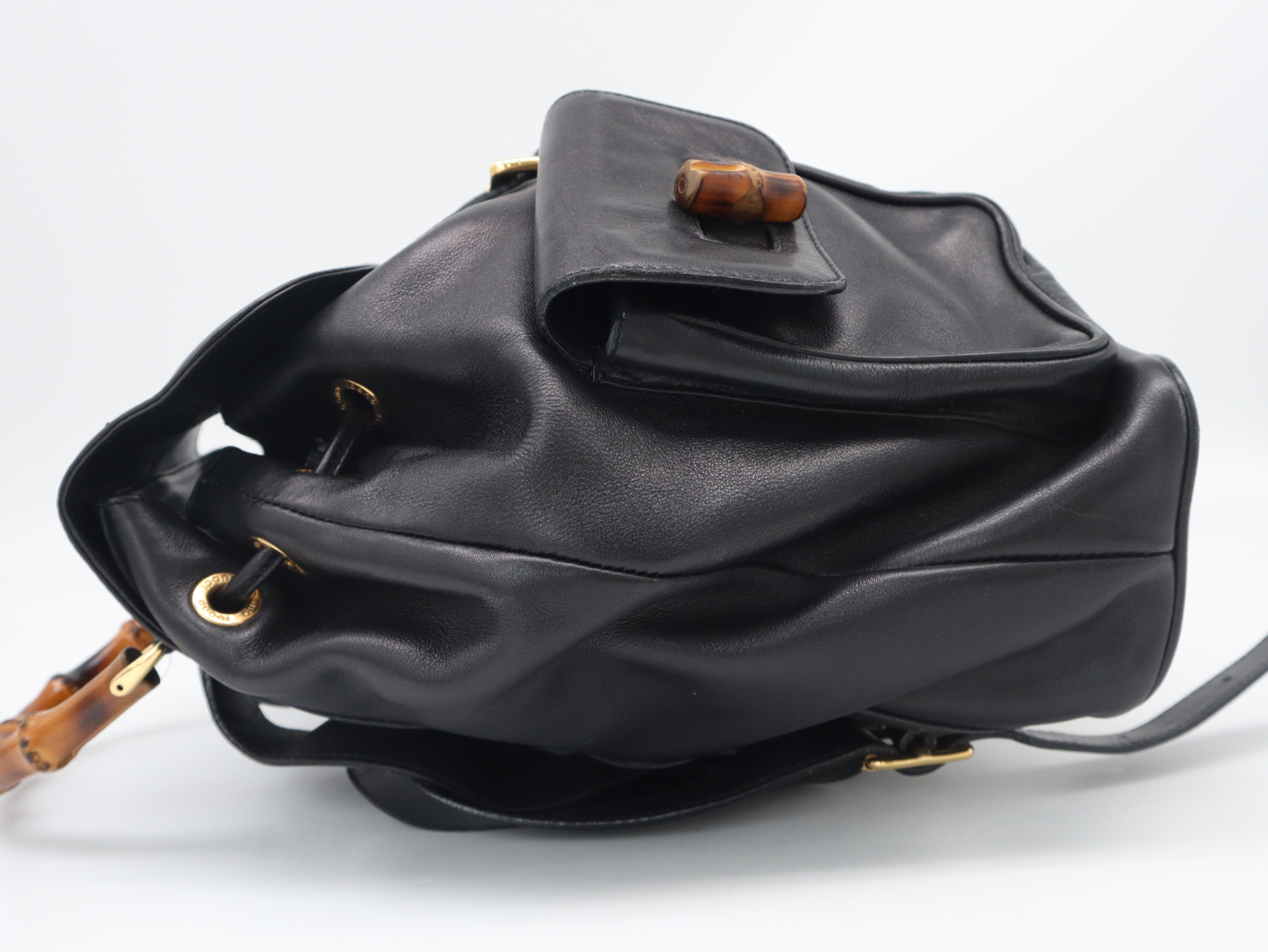 003.2050.0016 Bamboo Leather Black Backpack — view 3