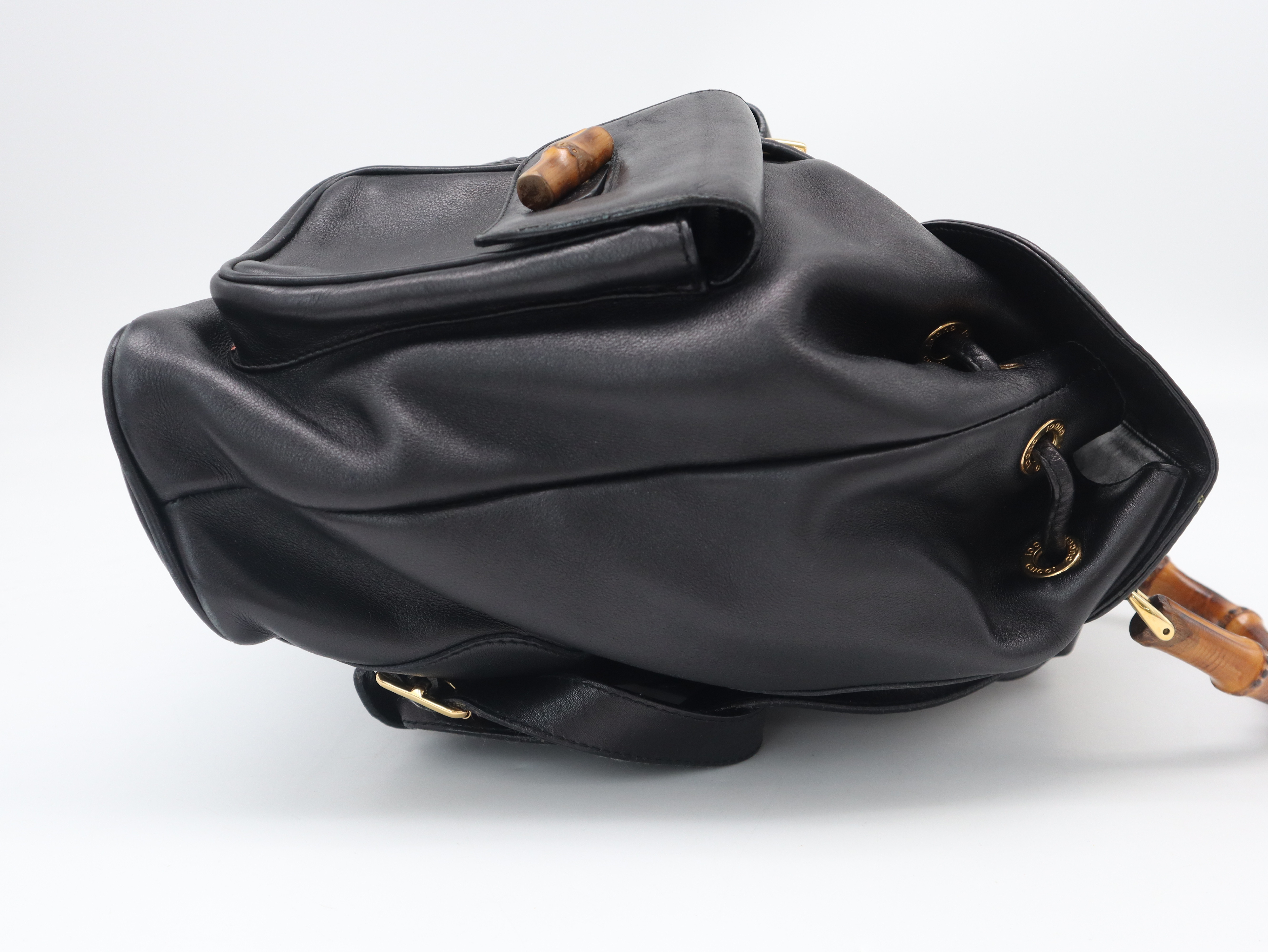 003.2050.0016 Bamboo Leather Black Backpack — view 4