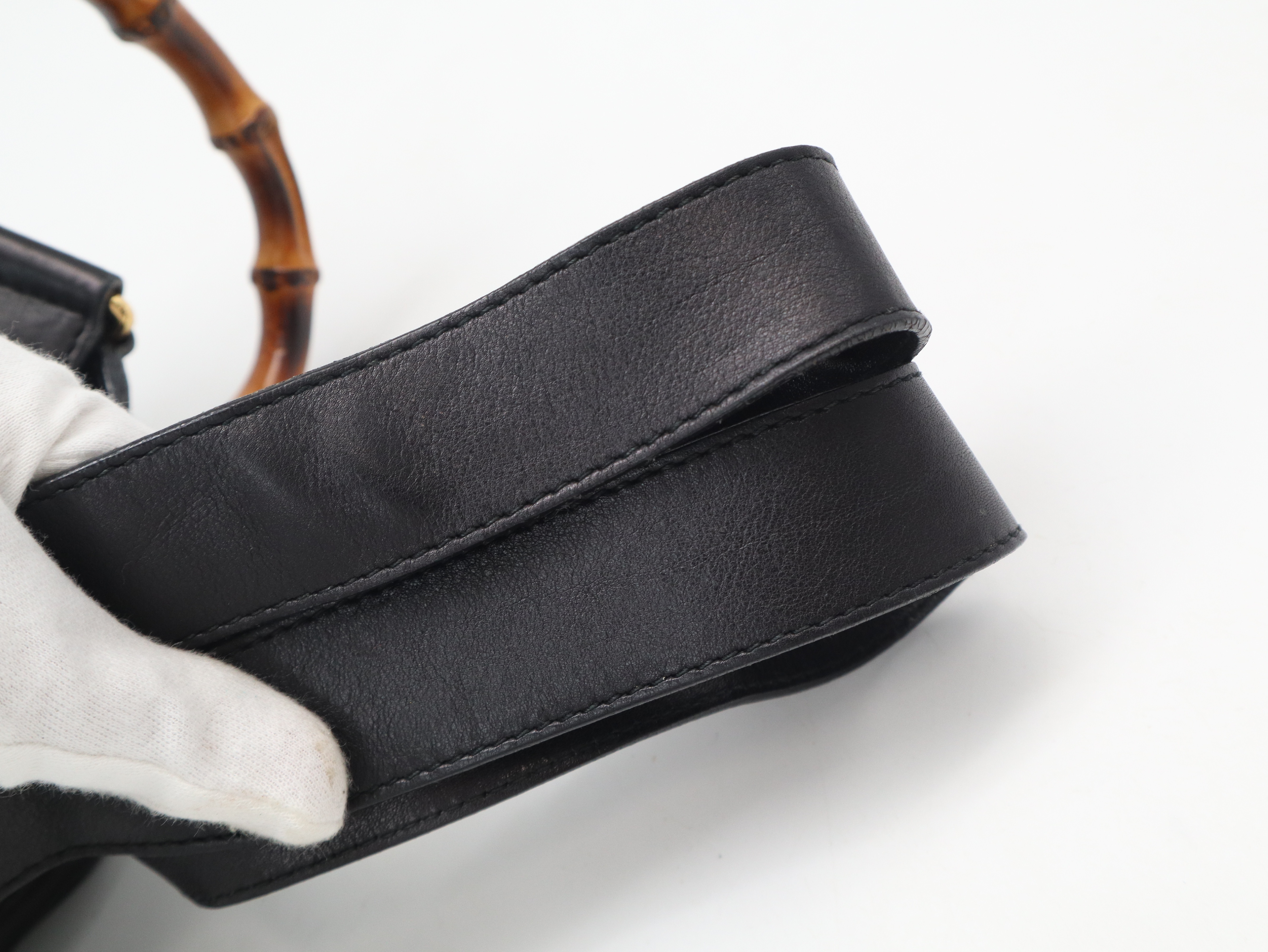 003.2050.0016 Bamboo Leather Black Backpack — view 6