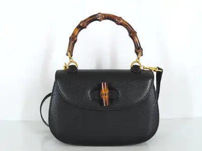 Bamboo Leather 2-Way Handbag, Purple, 000 1014 0188 (Handbag)