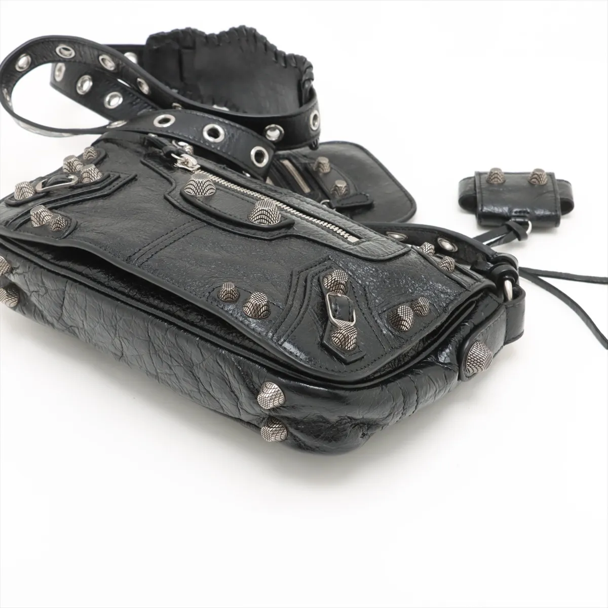 Luka Gour XS Leather Shoulder Bag Black 719082 — view 3