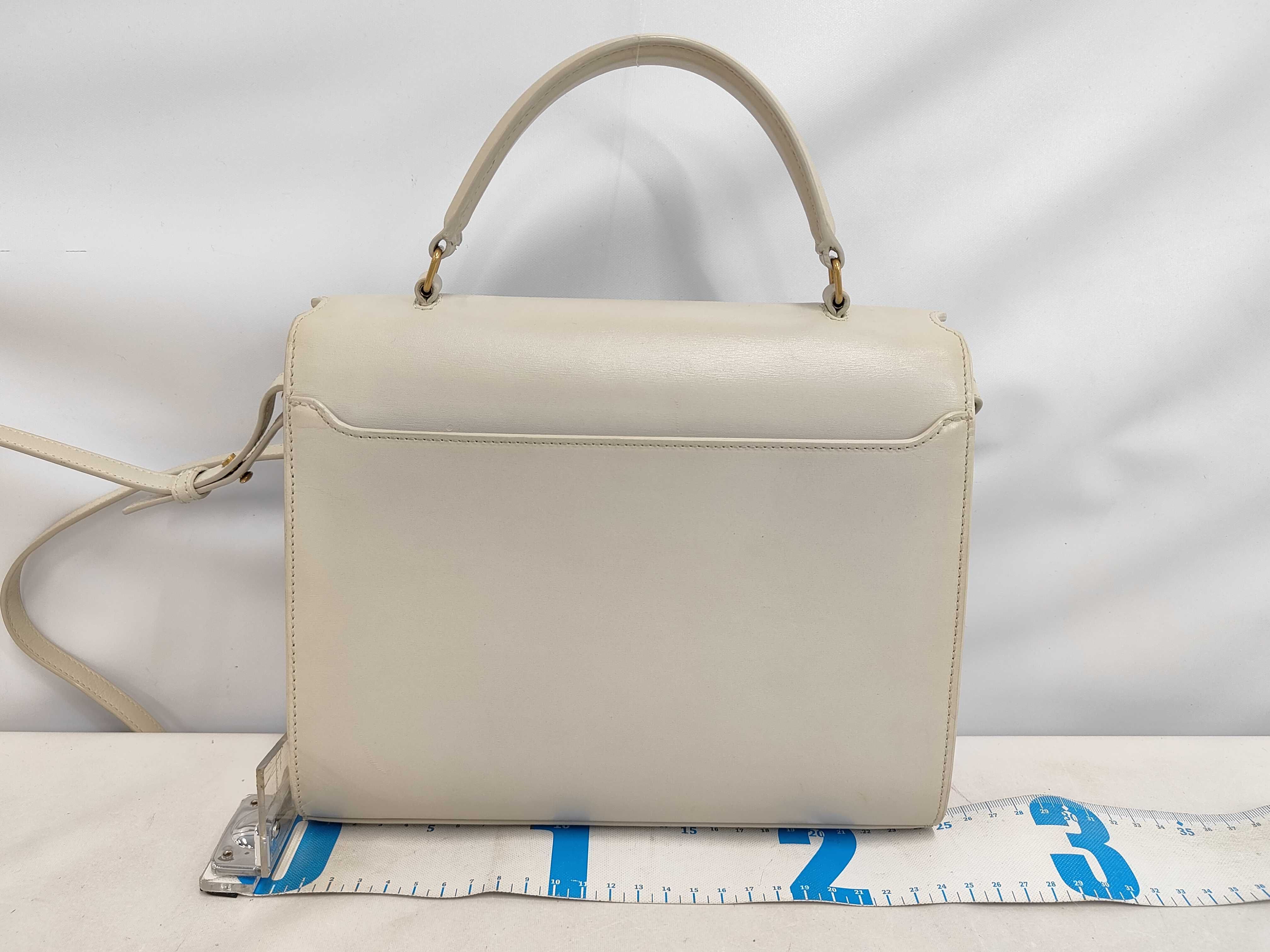 600185 Paris Cassandra Medium 2-way Shoulder Bag, Leather, Ivory — view 2