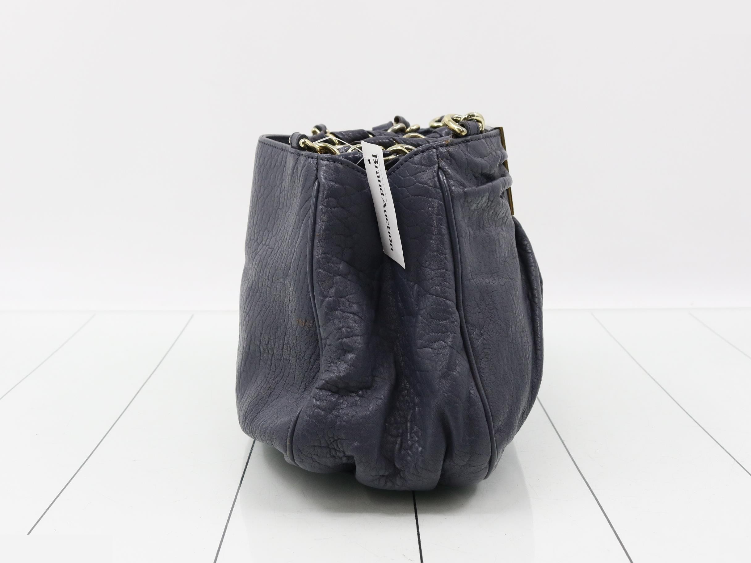 Mia Grained Leather Braided Chain Handbag One-Shoulder Bag — view 4