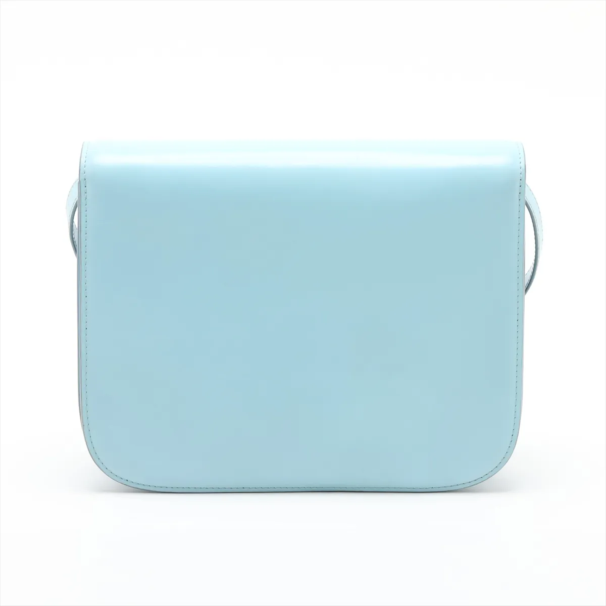 Classic Box Medium Leather Shoulder Bag, Blue — view 2