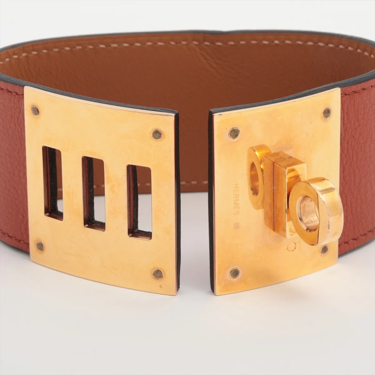 Kelly Dog X: 2016 Bracelet, GP x Leather, Brown, — view 5