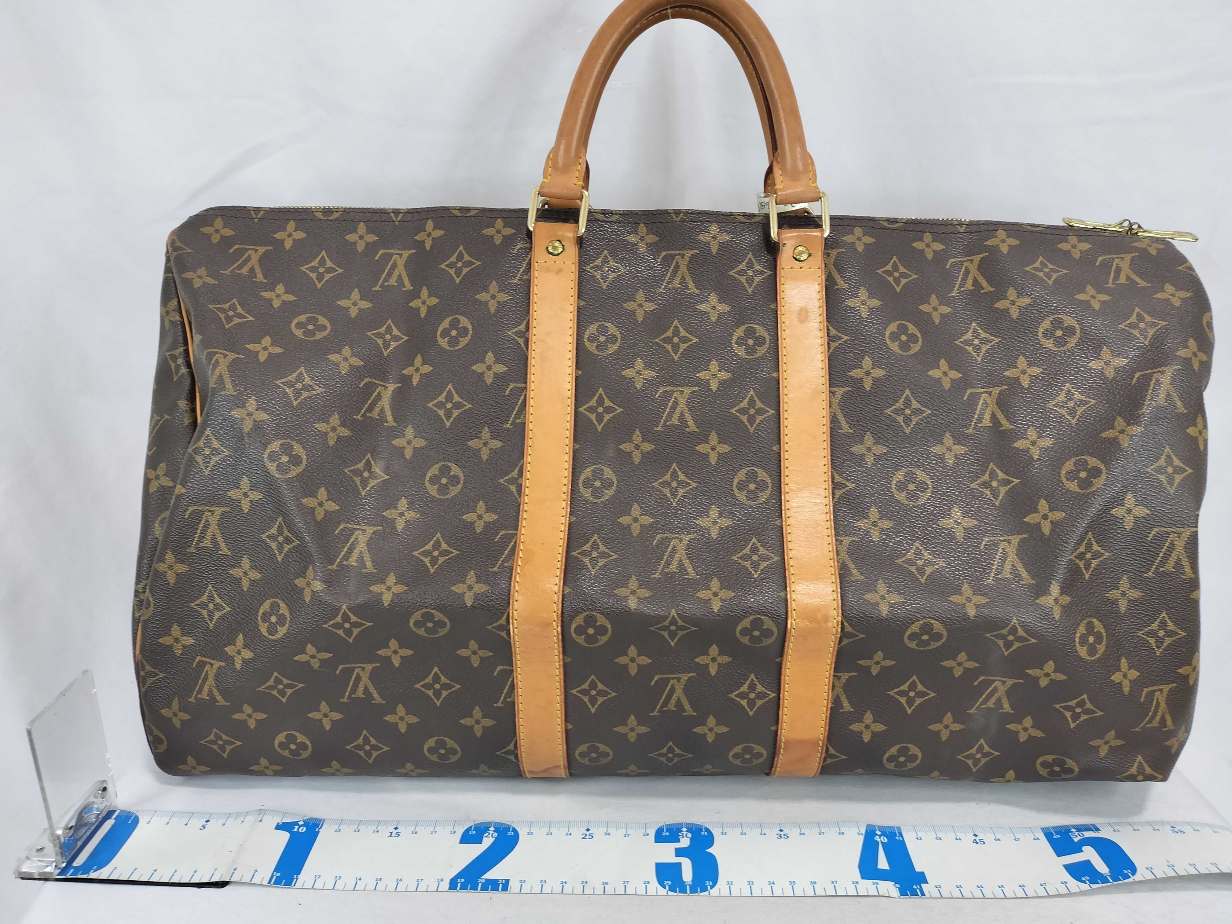 Monogram PH - Monogram Bandouliere Keepall 55 Travel Bag Brown Canvas Boston Bag — view 2