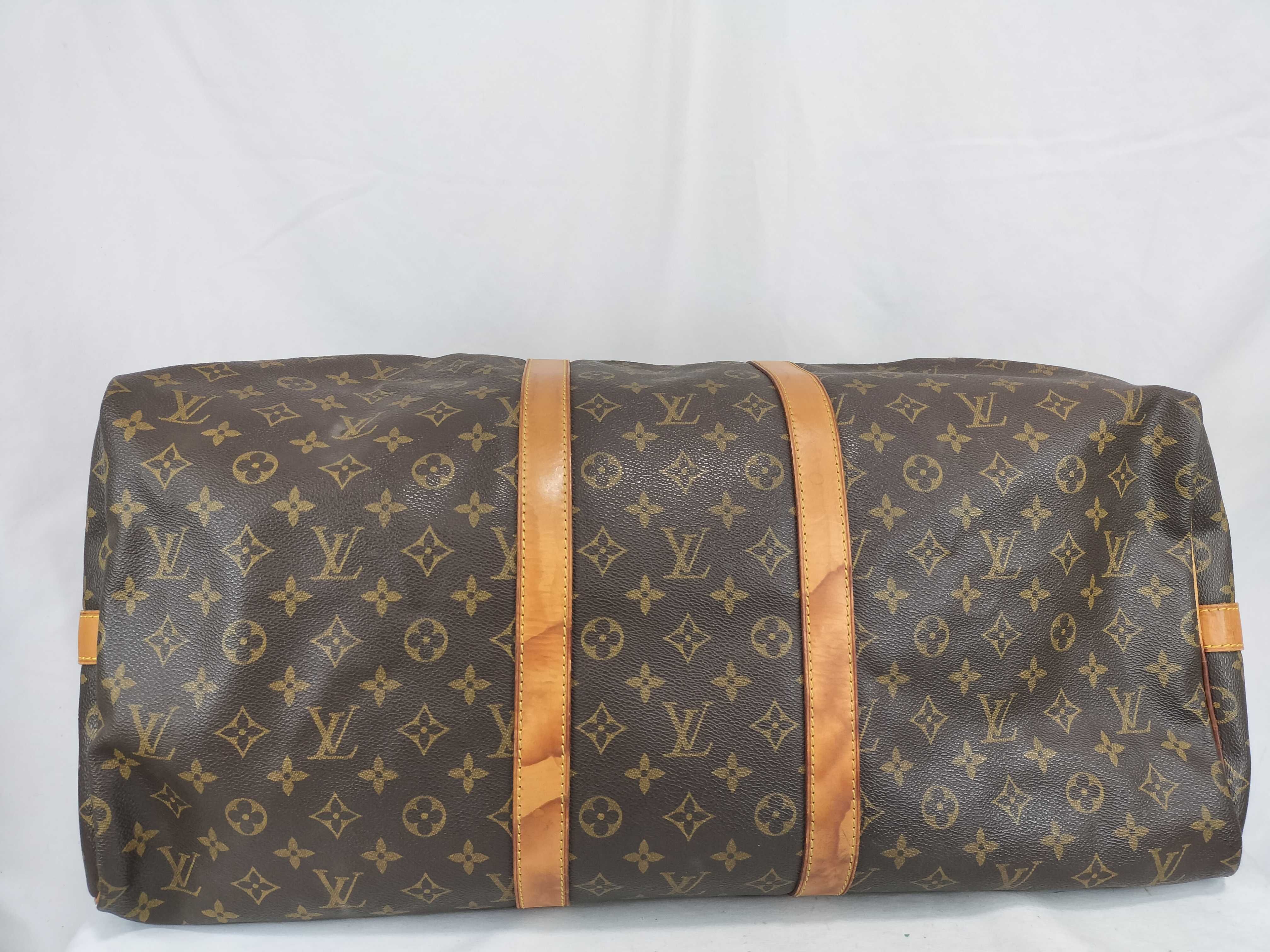 Monogram PH - Monogram Bandouliere Keepall 55 Travel Bag Brown Canvas Boston Bag — view 8