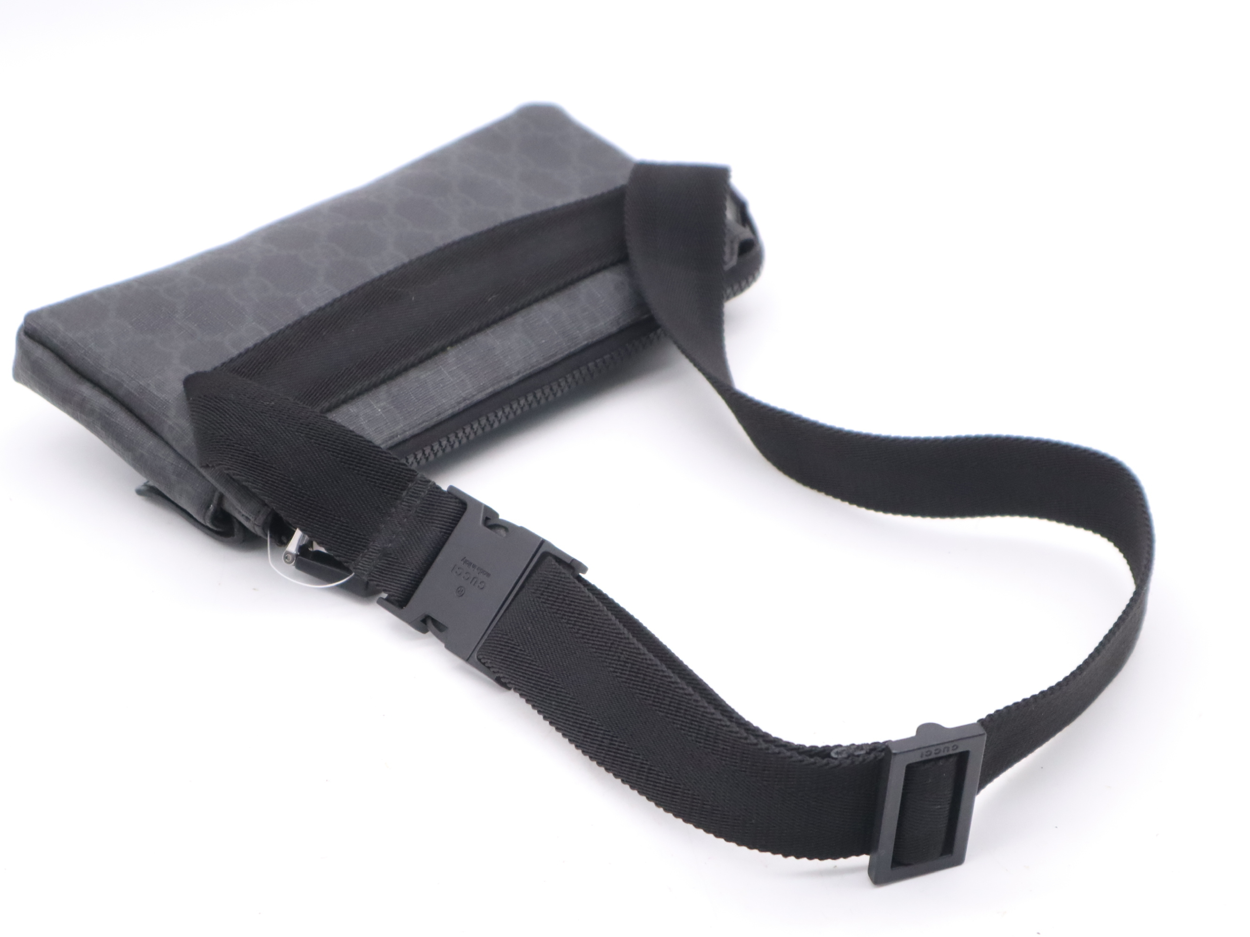 161833 GG Supreme Body Bag, Black, Silver Hardware, Waist Bag — view 6