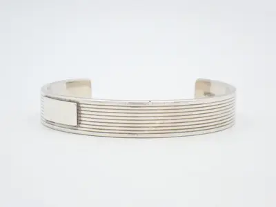 Bangle, wrist circumference approximately 19 cm, 925 sterling silver / 45.2 g