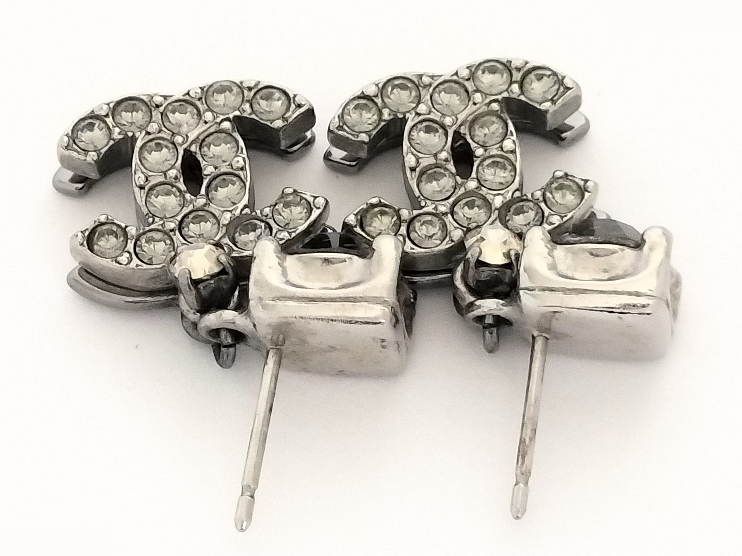 Coco rhinestone silver earrings — view 5