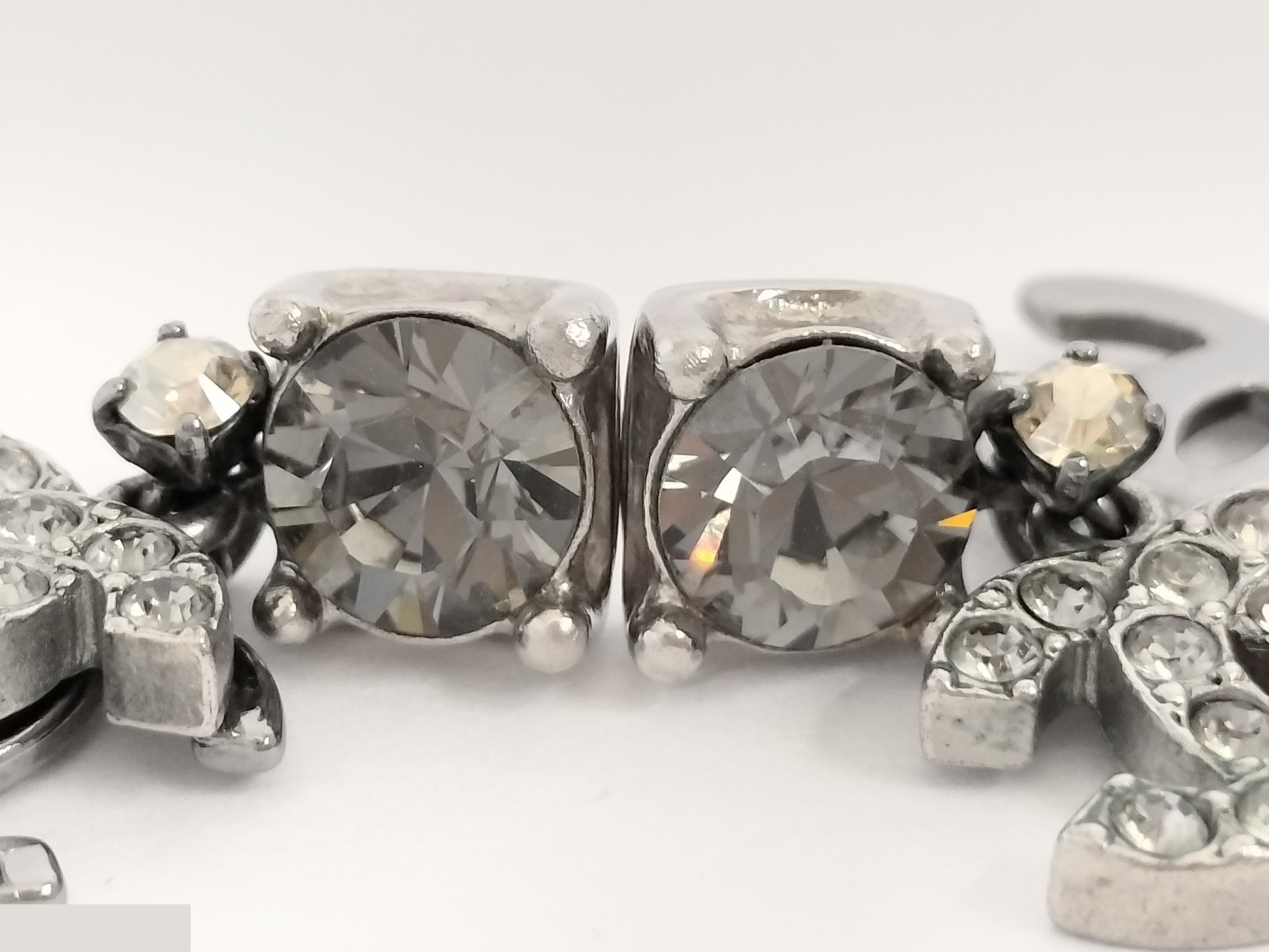 Coco rhinestone silver earrings — view 6