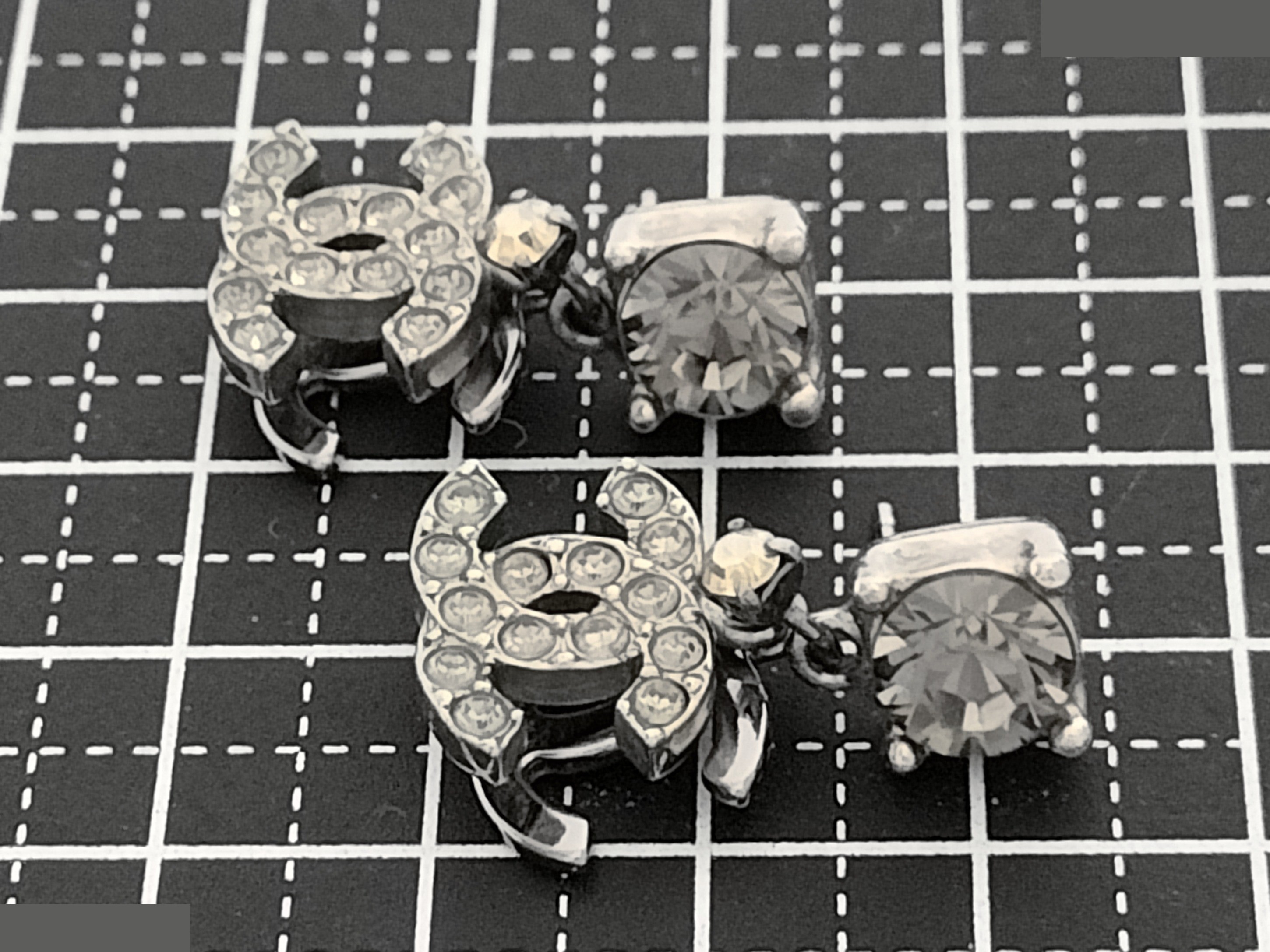 Coco rhinestone silver earrings — view 7