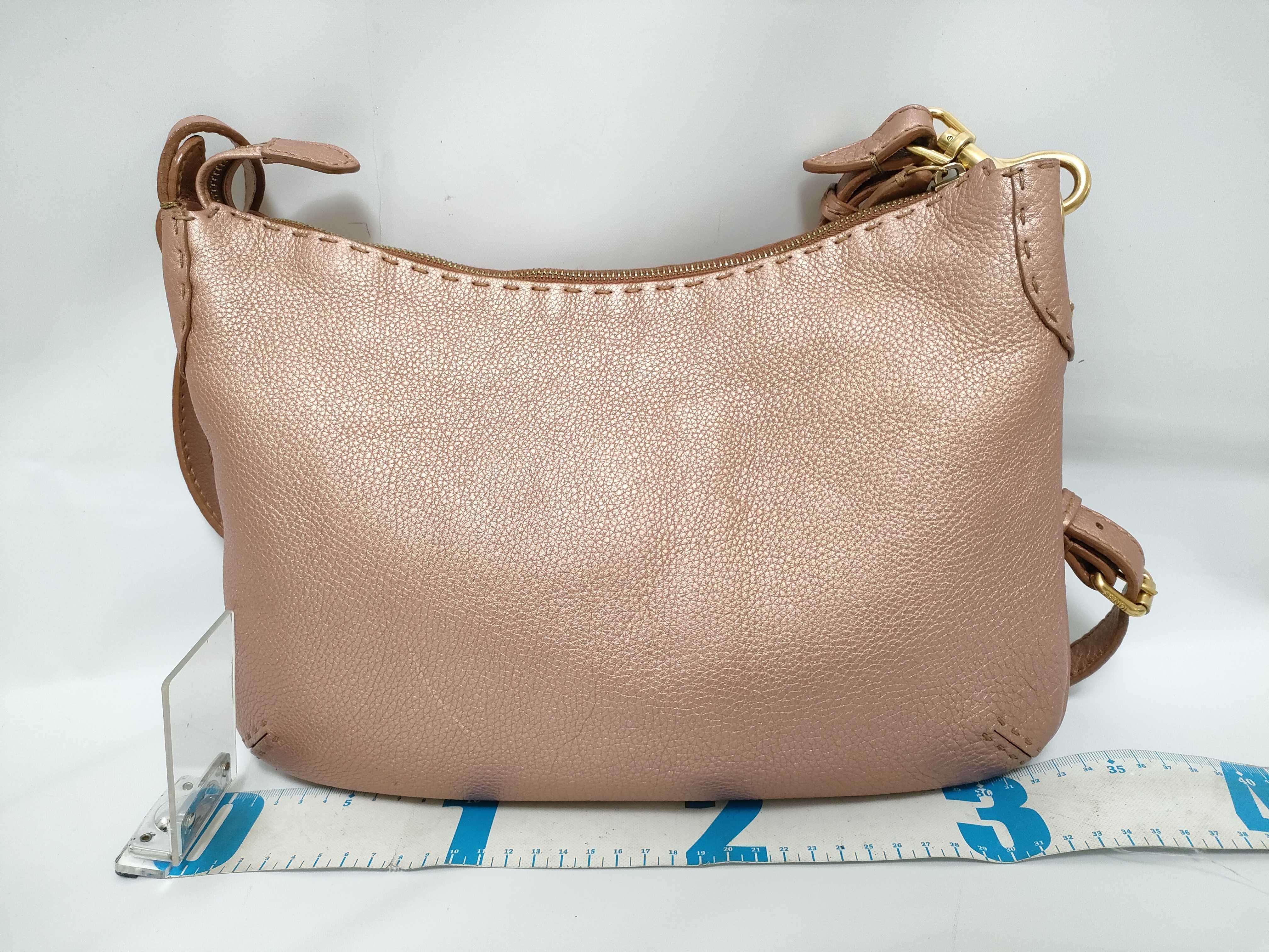 Selleria Pink Gold Leather Shoulder Bag — view 2