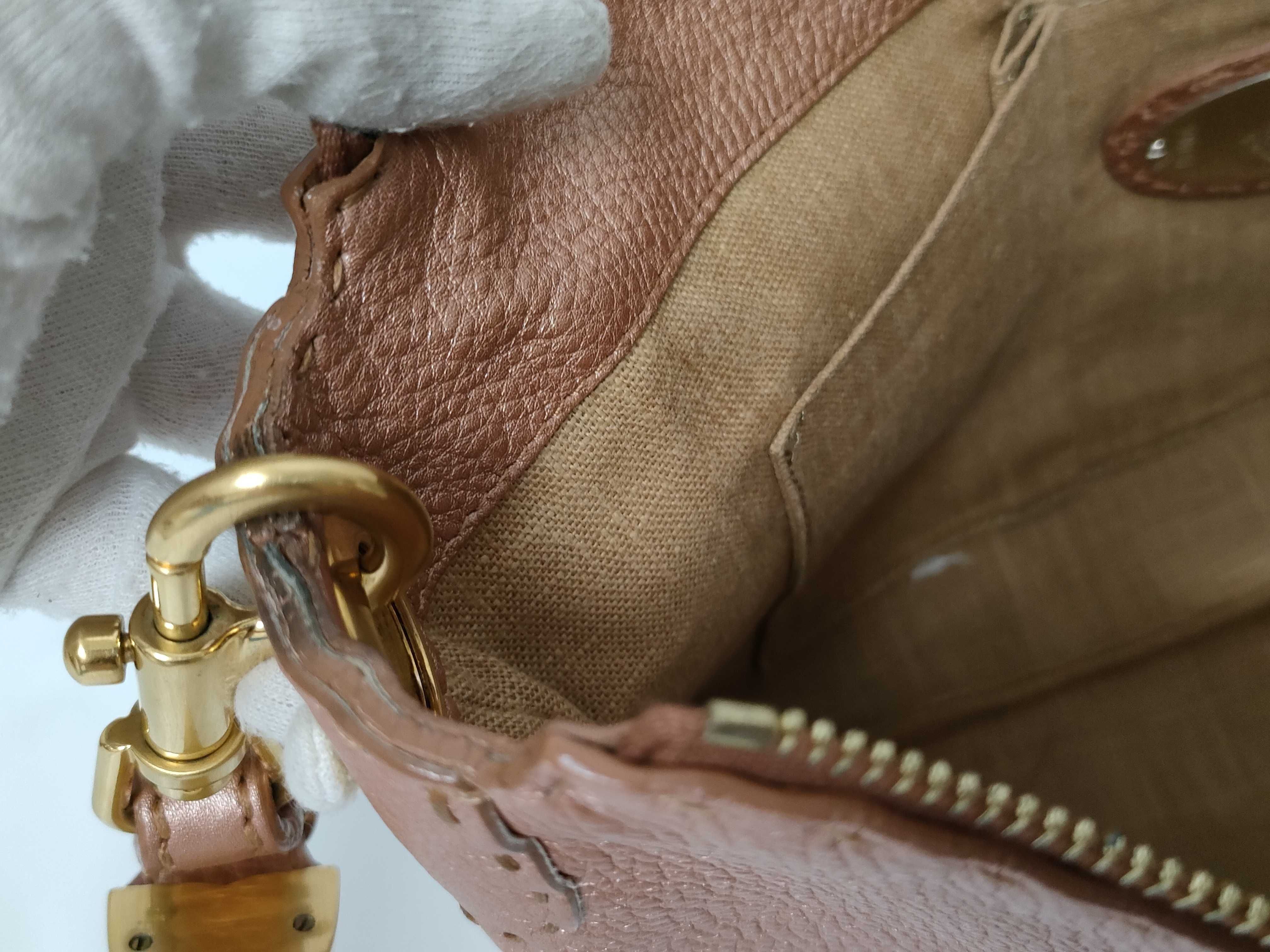 Selleria Pink Gold Leather Shoulder Bag — view 12