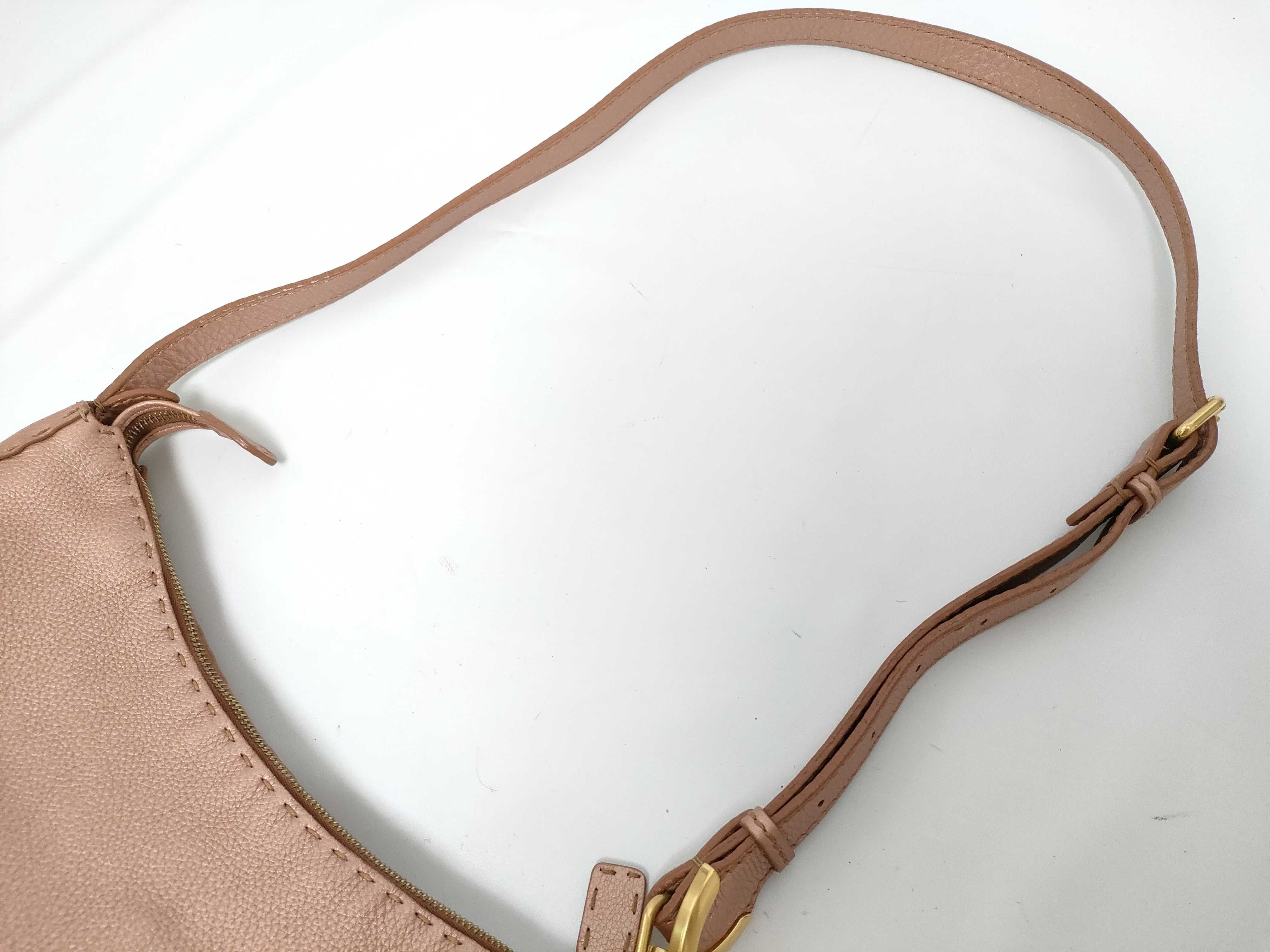 Selleria Pink Gold Leather Shoulder Bag — view 5