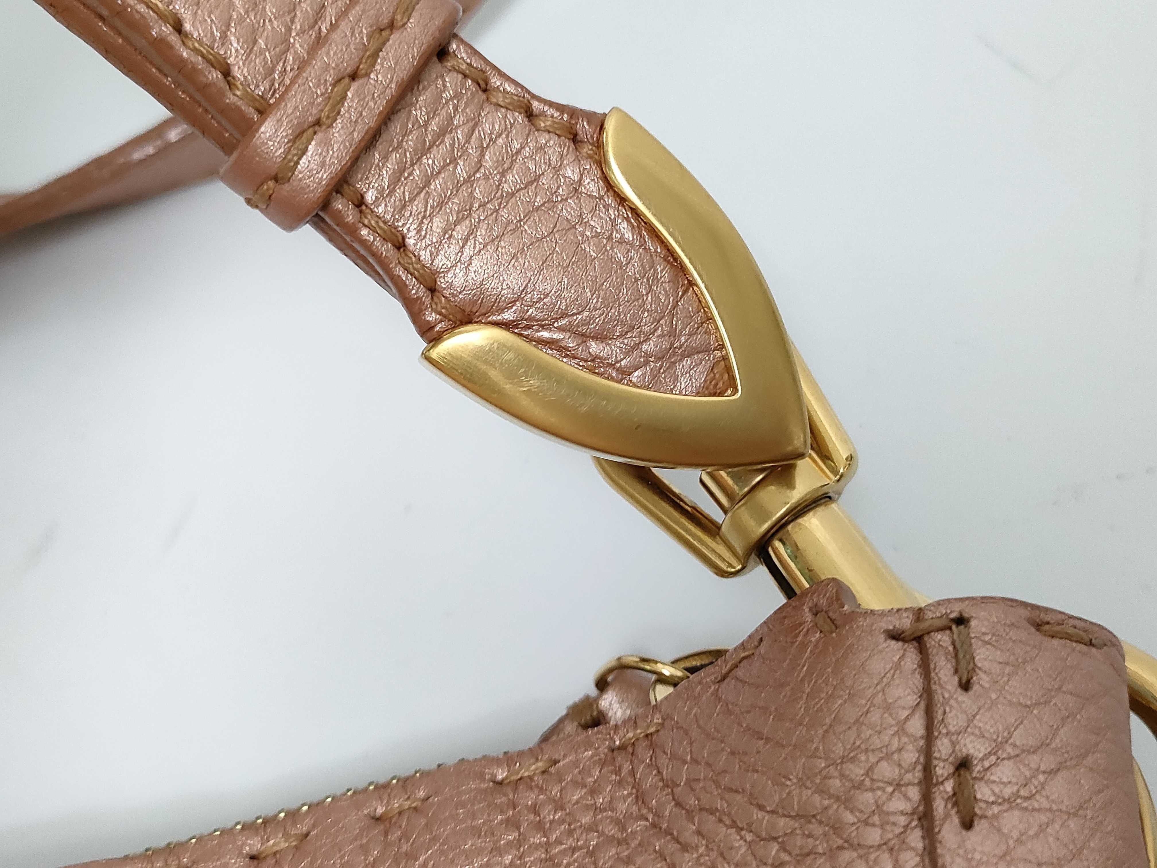 Selleria Pink Gold Leather Shoulder Bag — view 7
