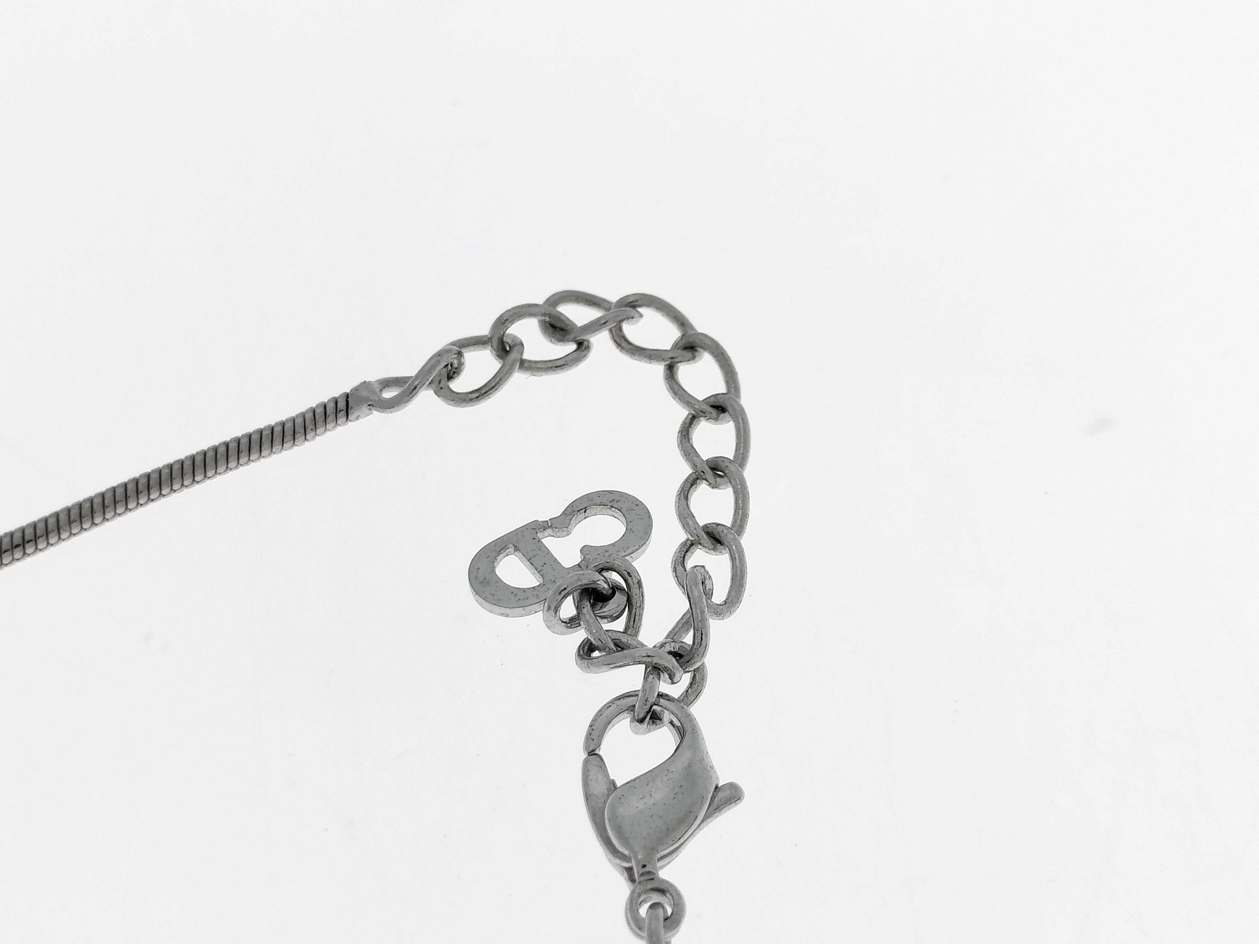 CD Logo Cube Dice Snake Chain Silver Necklace — view 7