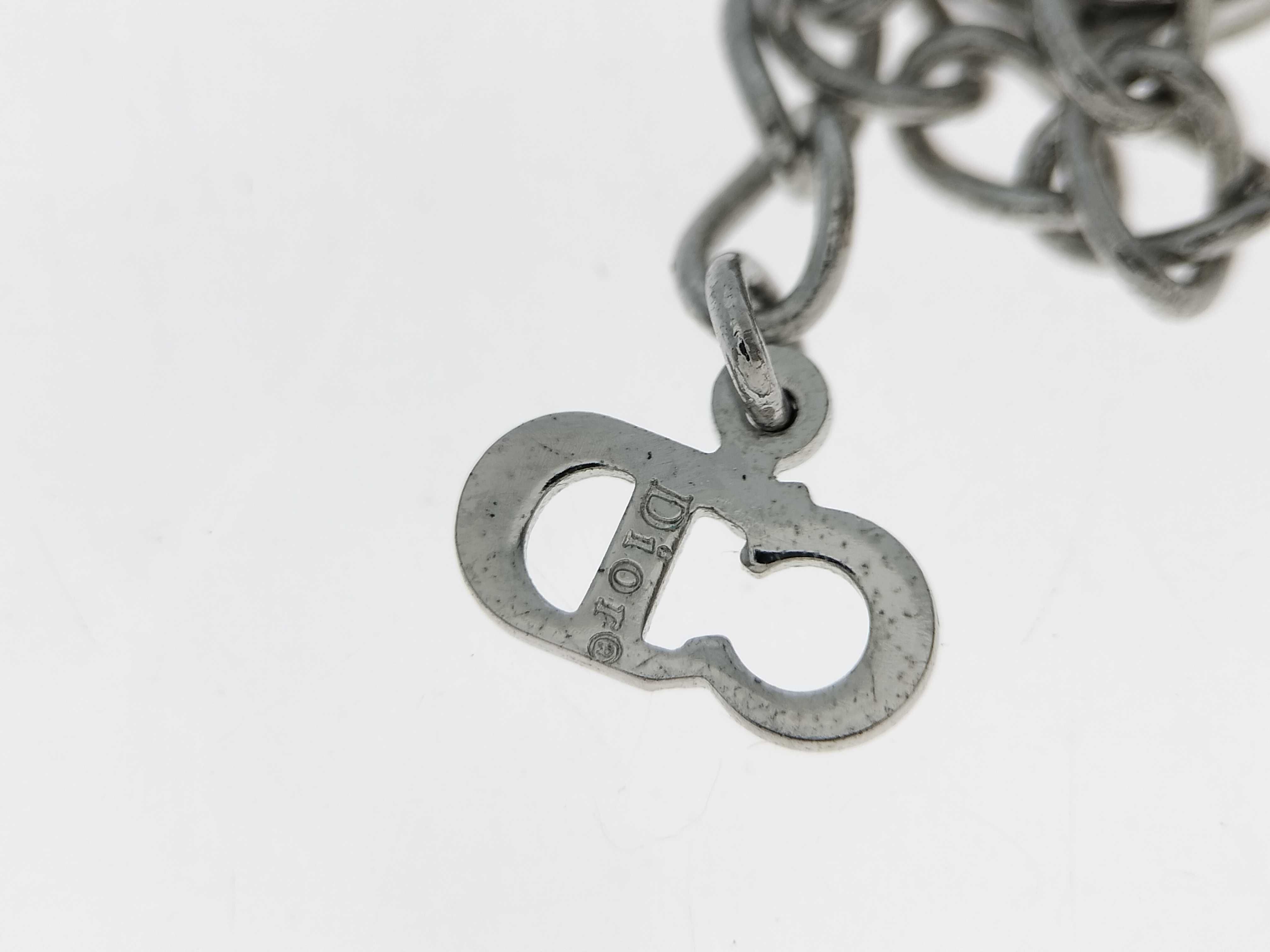 CD Logo Cube Dice Snake Chain Silver Necklace — view 9