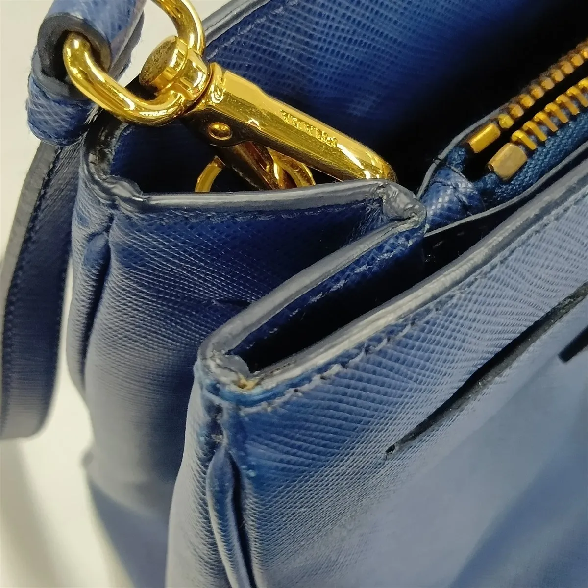 Saffiano Galleria Leather 2-Way Handbag, Blue — view 14