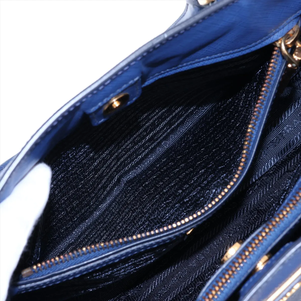 Saffiano Galleria Leather 2-Way Handbag, Blue — view 9