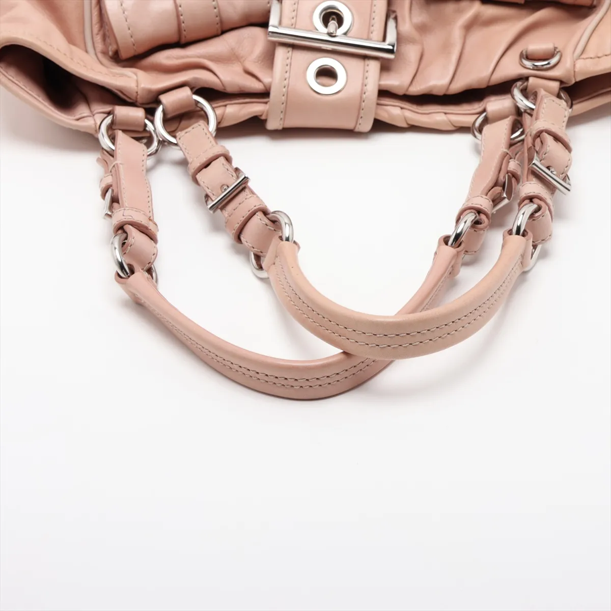 BR2888 Leather Handbag, Beige — view 5