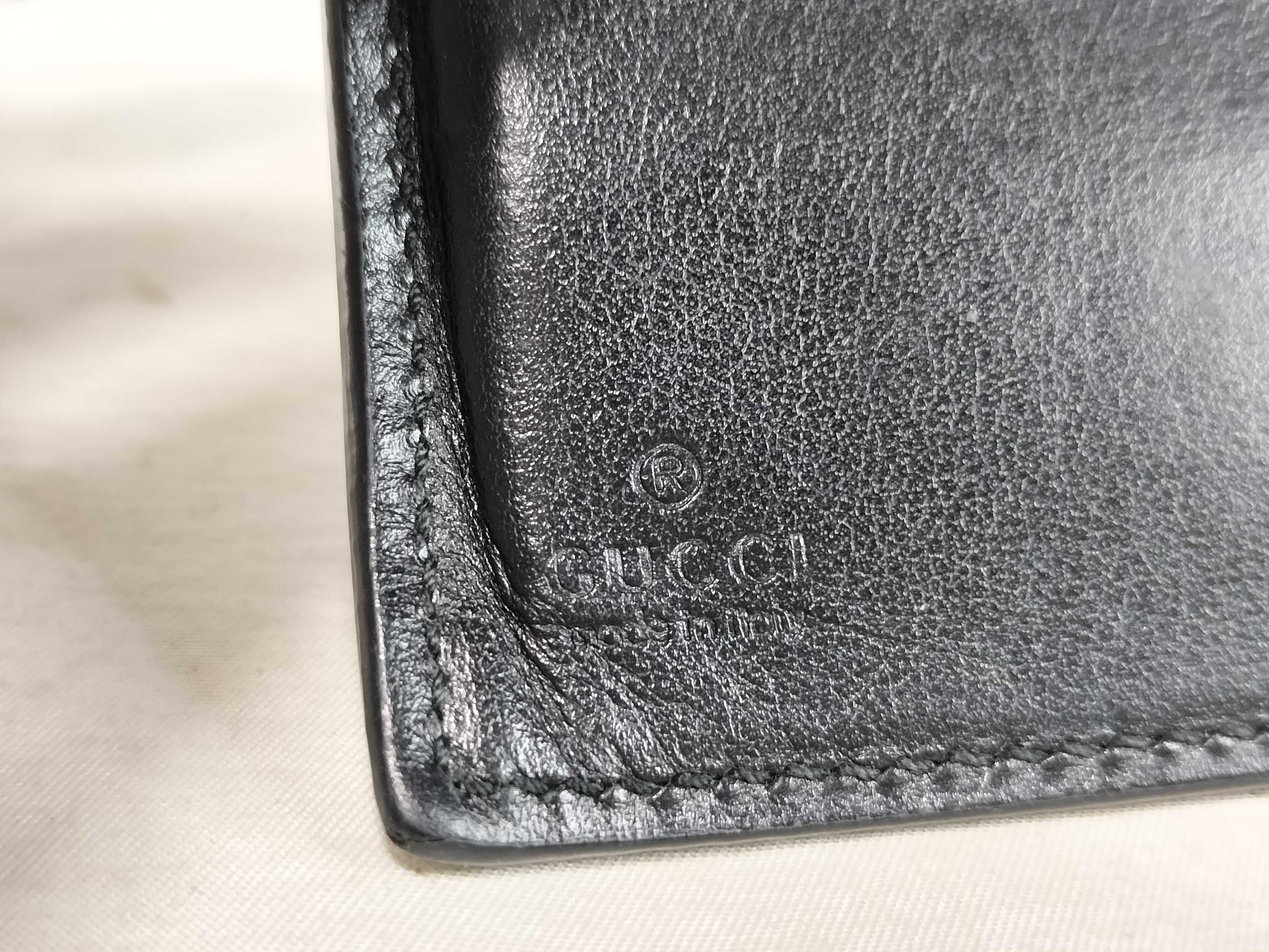 GG Marmont Bi-fold Wallet, Black Leather, Double G — view 11