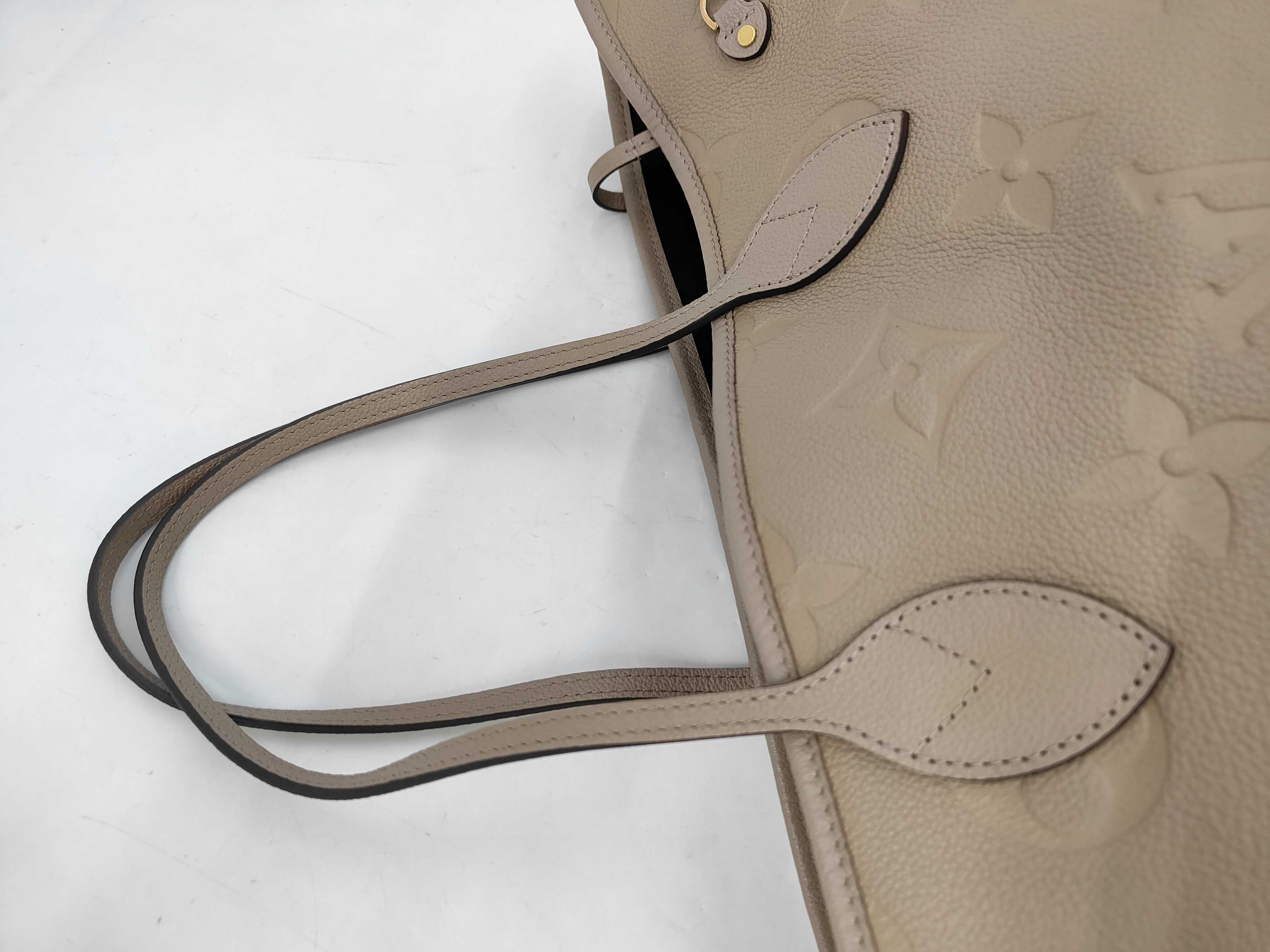 Monogram Empreinte M45686 Neverfull MM Tourterelle Tote Bag with Pouch — view 5