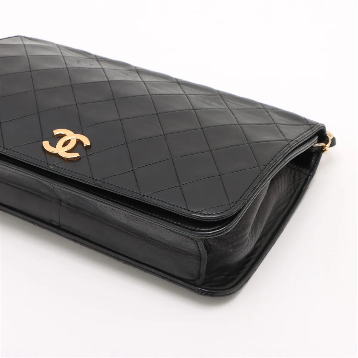 Matelasse Lambskin Single Flap Single Chain Bag Push Lock Black Gold Hardware 8563421 No. 8 — view 3
