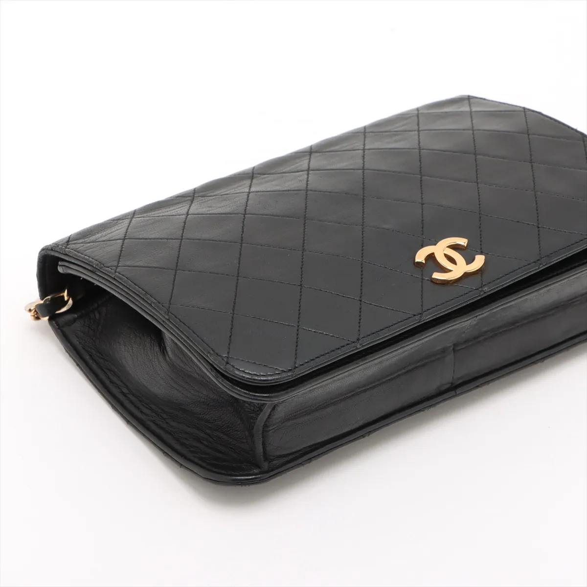 Matelasse Lambskin Single Flap Single Chain Bag Push Lock Black Gold Hardware 8563421 No. 8 — view 4