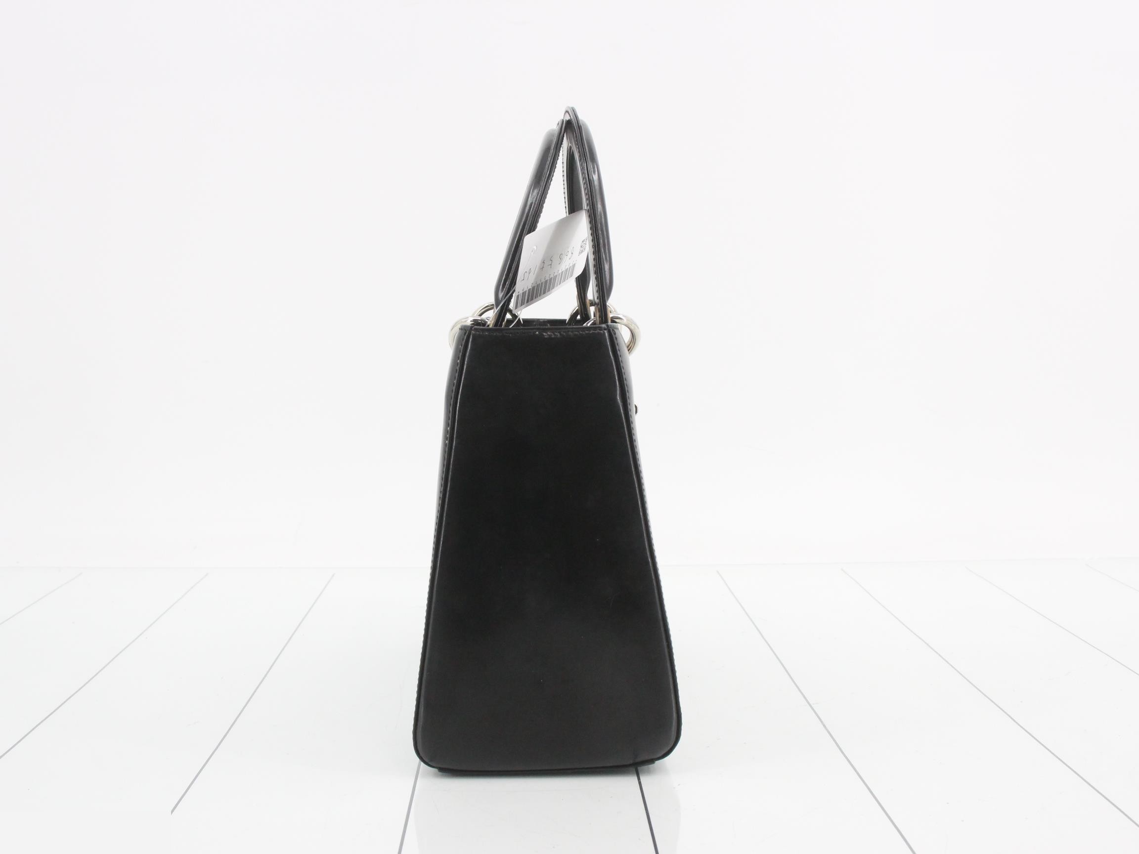 Lady Dior Black 2-Way Handbag with Gold Hardware and Strap — view 4
