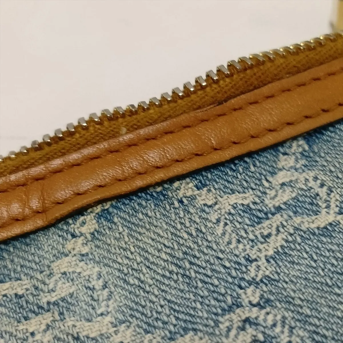 GG Denim 224093 Denim x Leather Shoulder Bag Blue x Brown — view 10