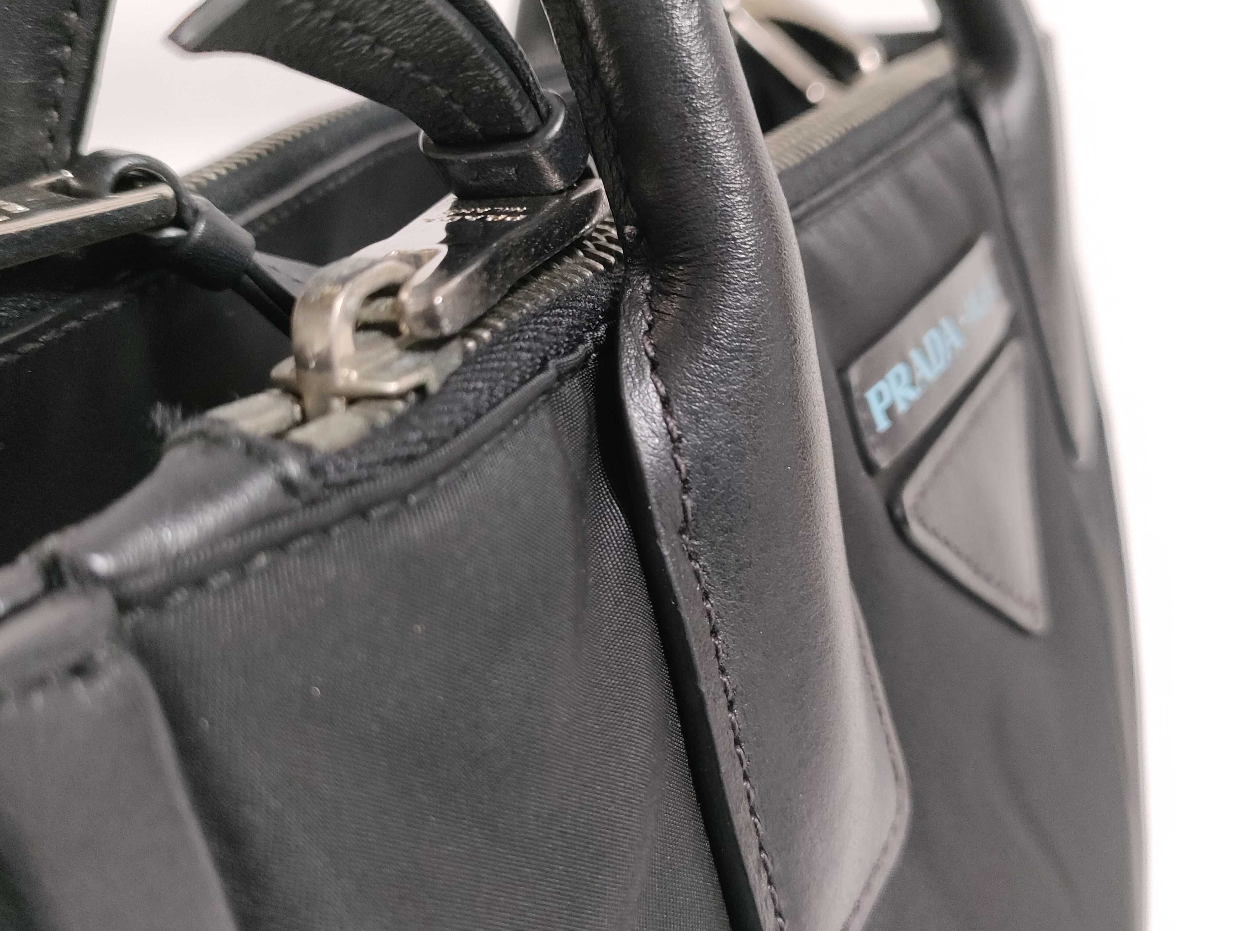 Nylon 2-Way Tote Bag, Nylon/Leather, Black Tote Bag — view 7