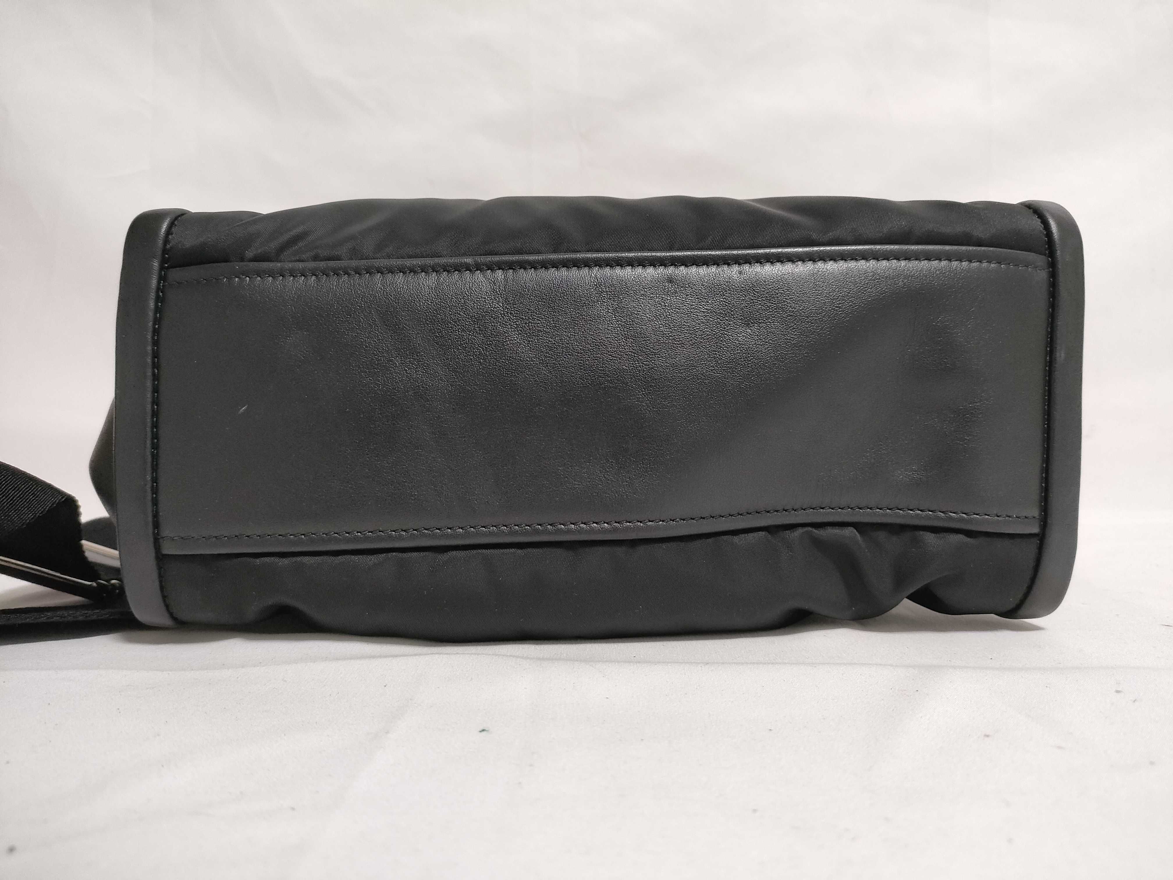 Nylon 2-Way Tote Bag, Nylon/Leather, Black Tote Bag — view 8