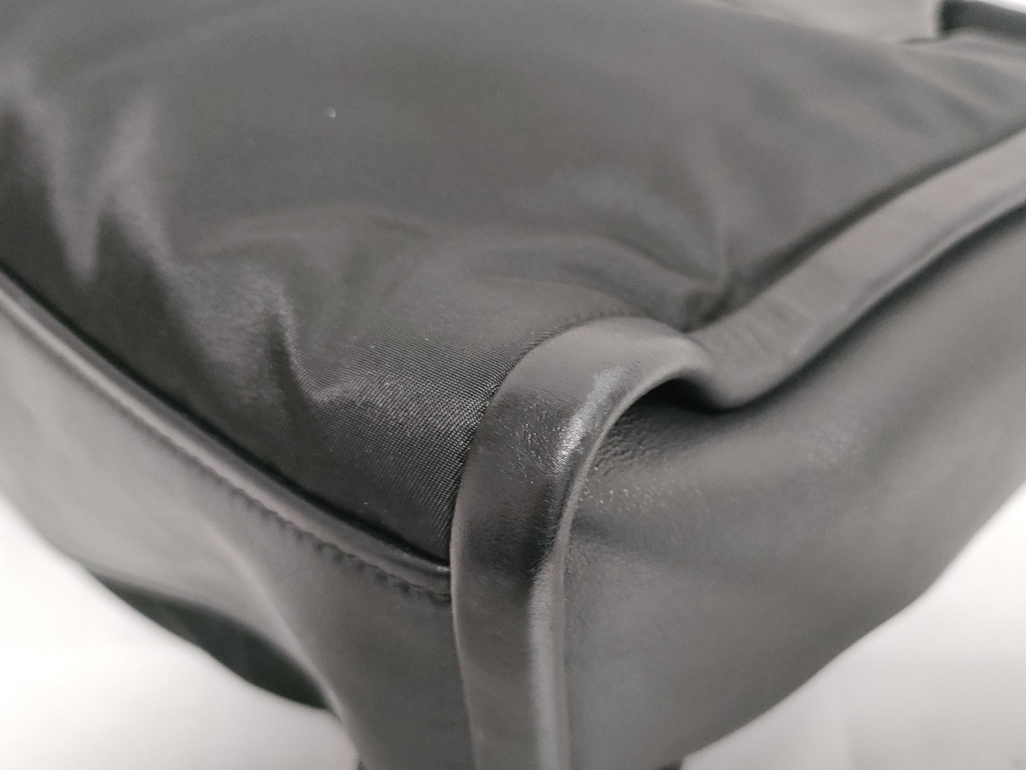 Nylon 2-Way Tote Bag, Nylon/Leather, Black Tote Bag — view 9
