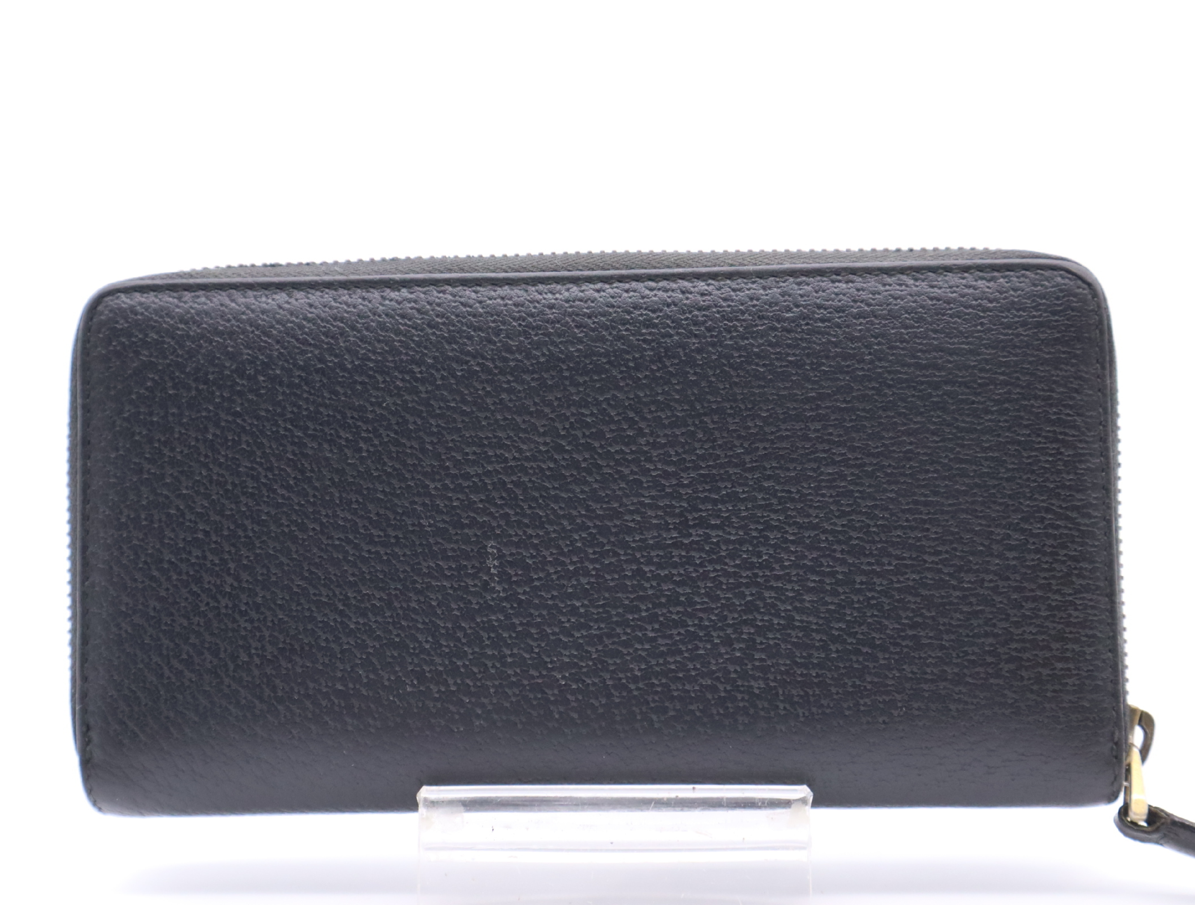 428736 Leather Zip Around Wallet, Black — view 2