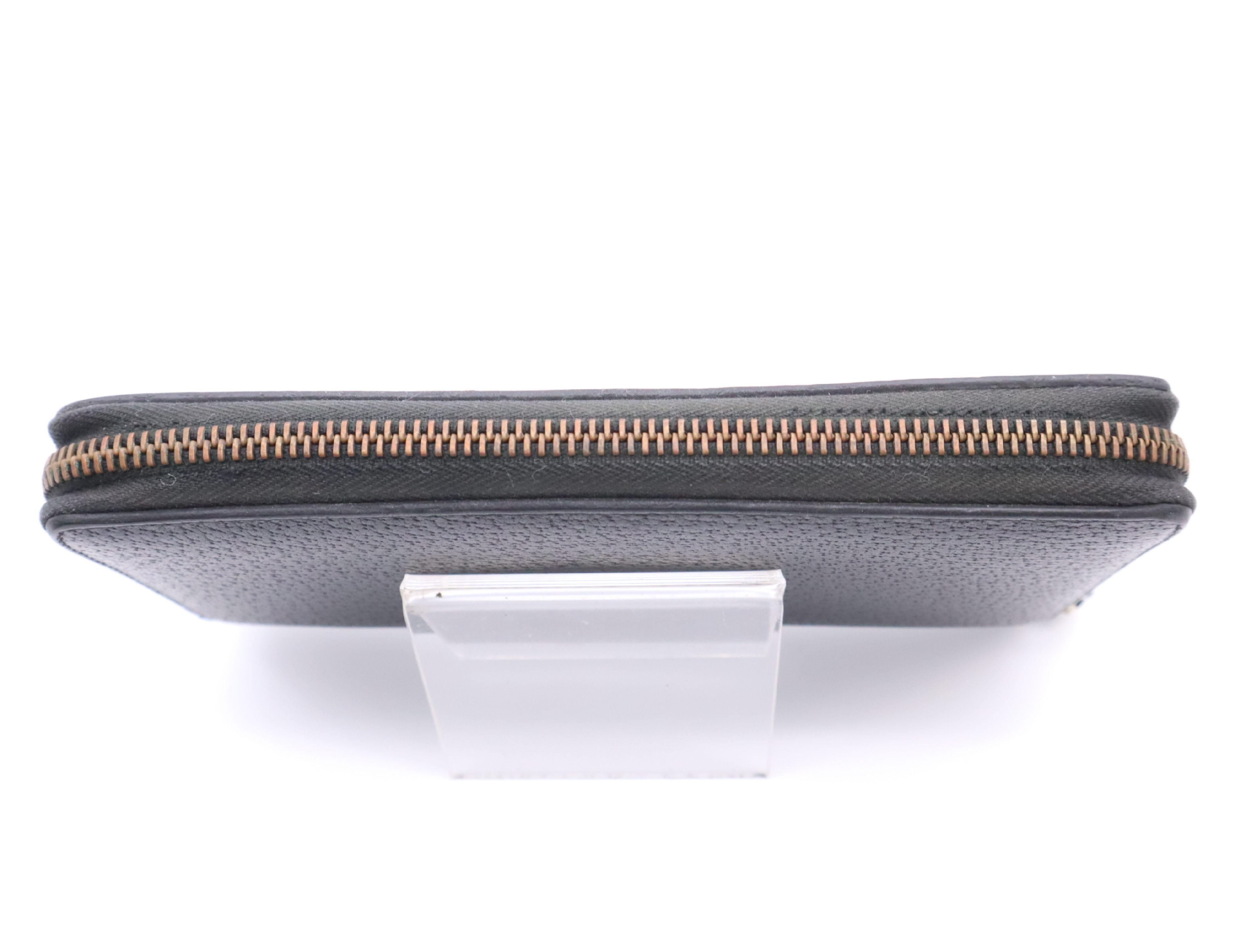 428736 Leather Zip Around Wallet, Black — view 4