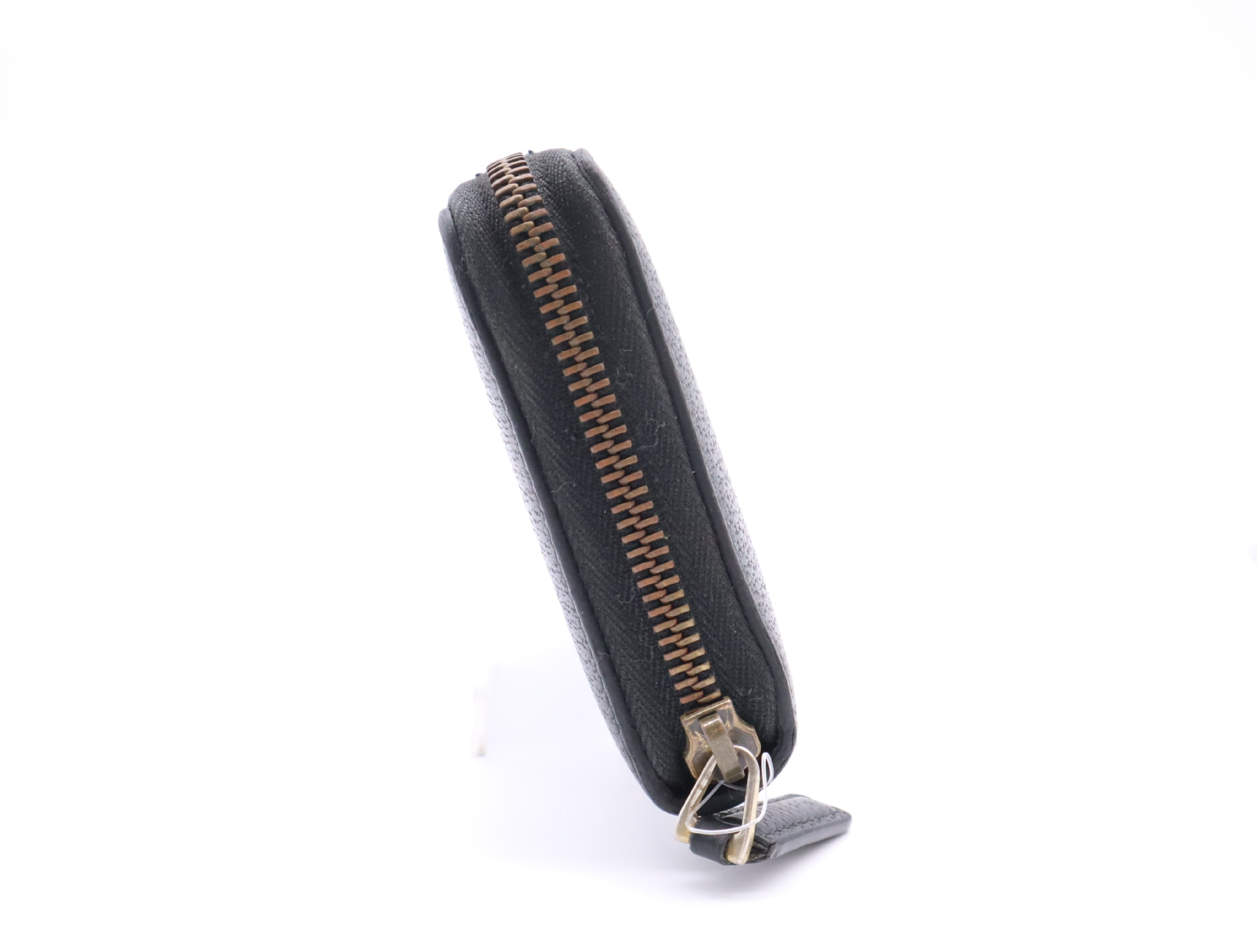 428736 Leather Zip Around Wallet, Black — view 5