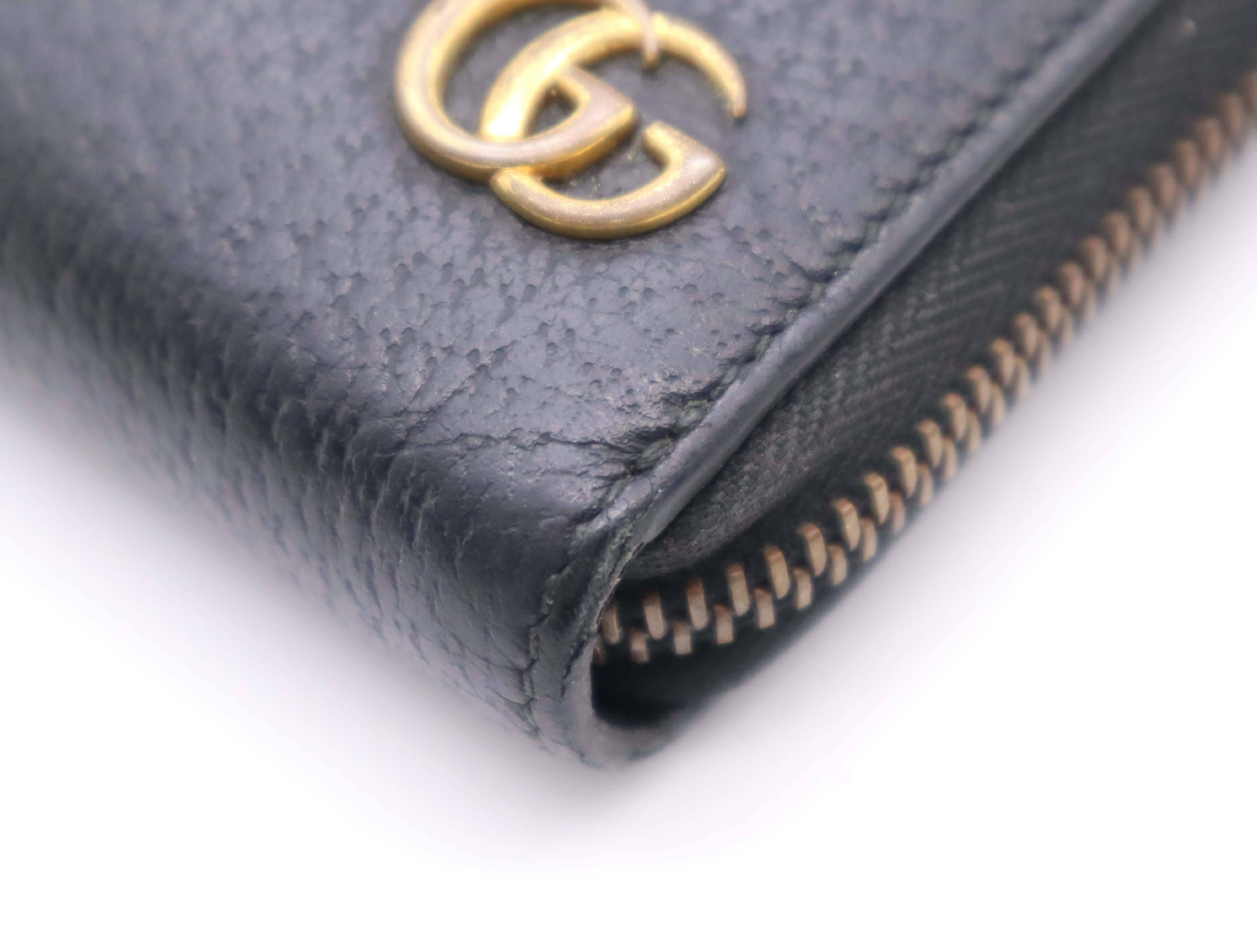 428736 Leather Zip Around Wallet, Black — view 7