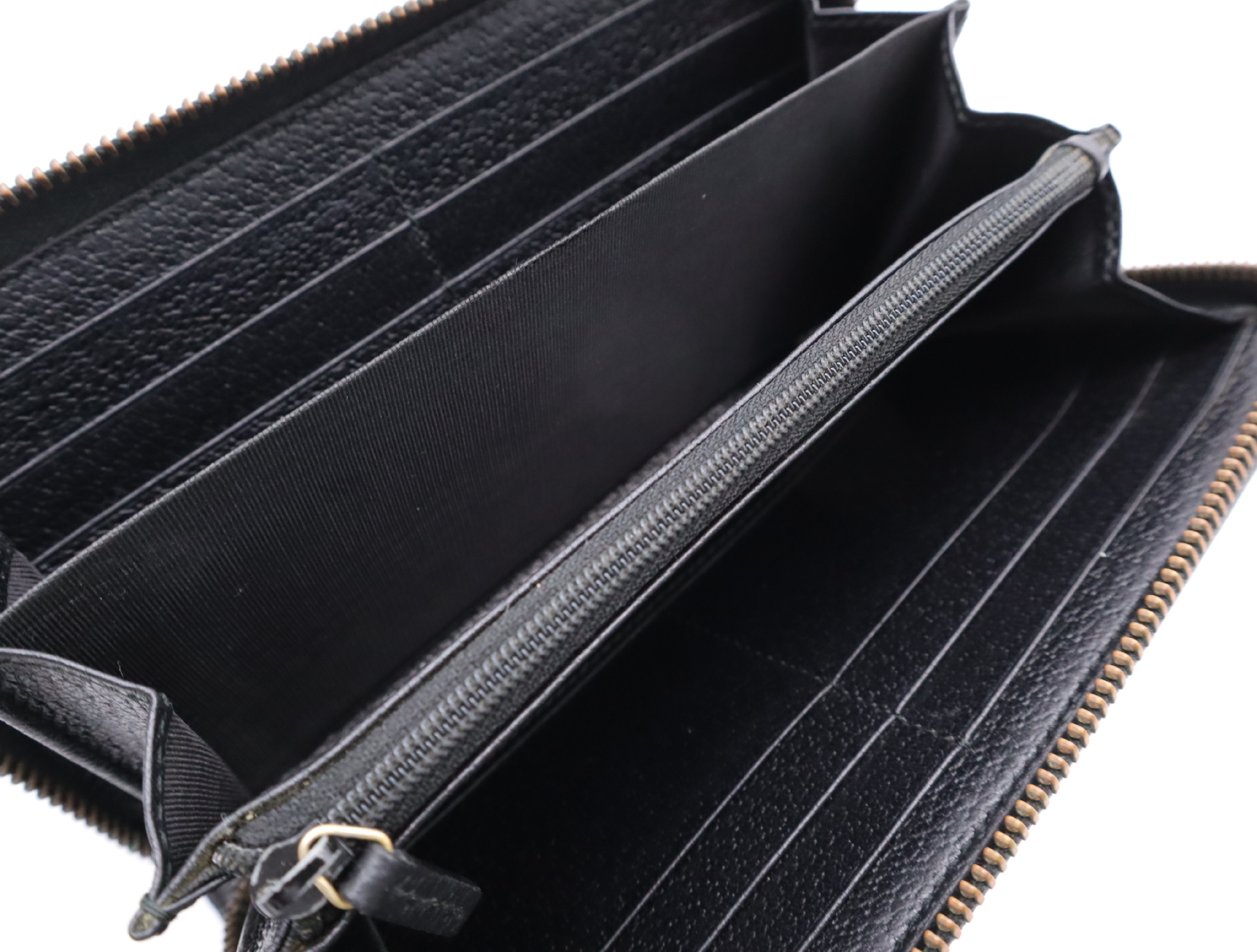 428736 Leather Zip Around Wallet, Black — view 10