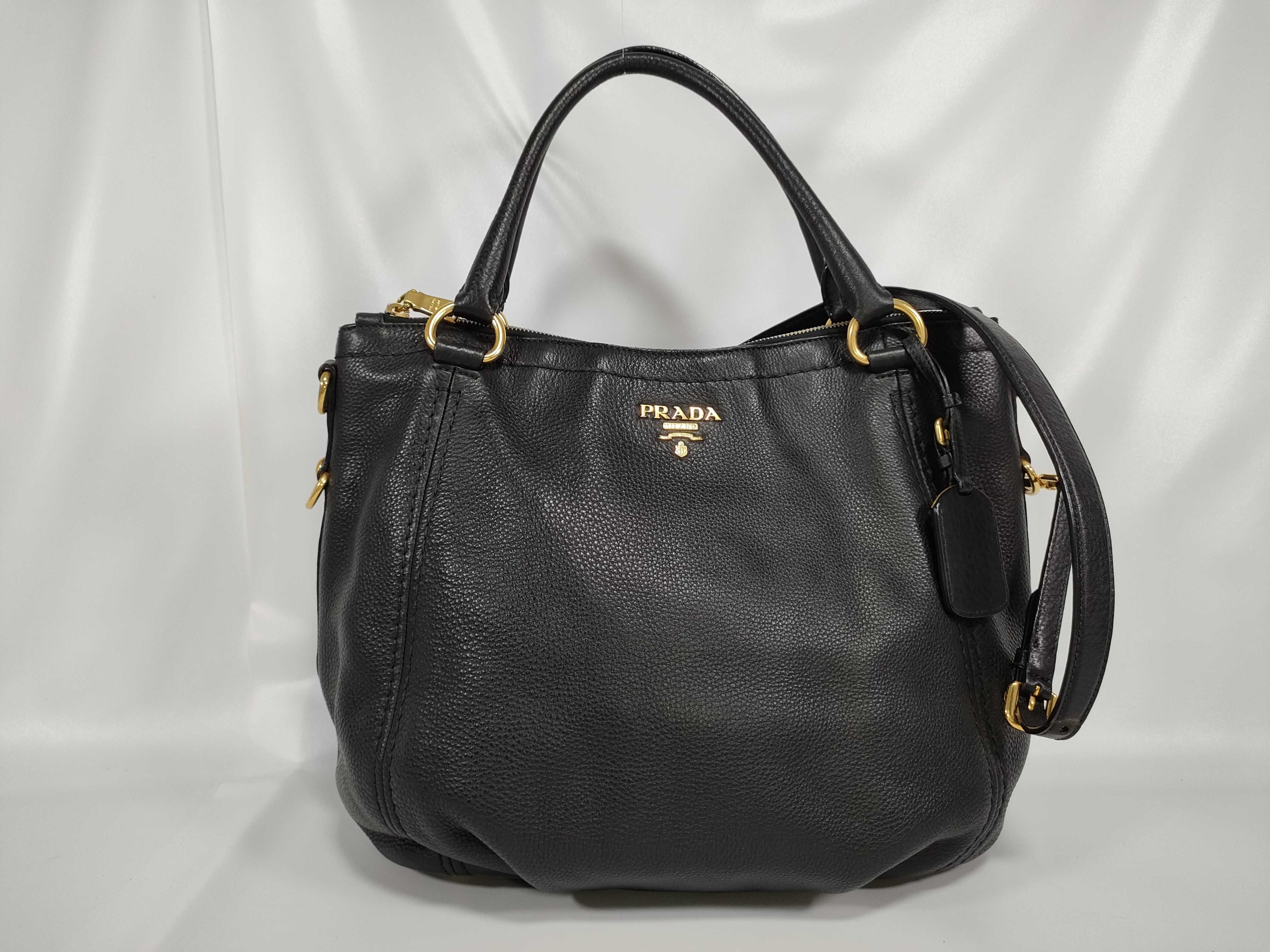 Black Leather Tote Bag (Handbag)
