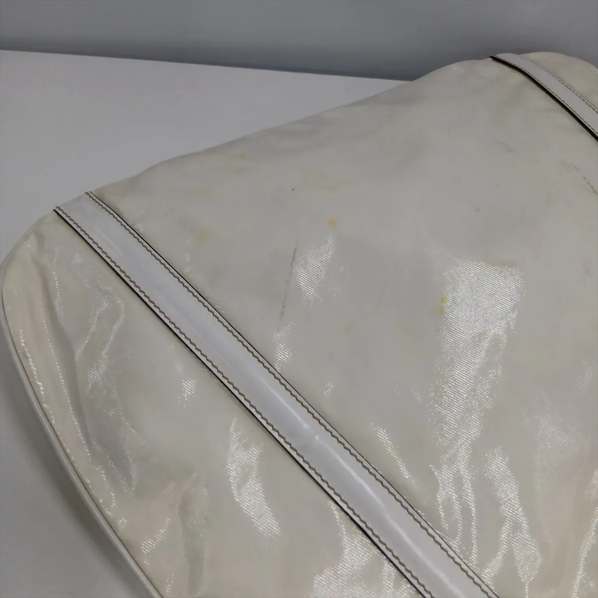 Interlocking G Coated Canvas x Leather Shoulder Bag, White, 162740 — view 12