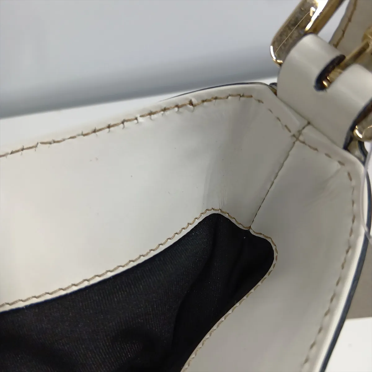 Interlocking G Coated Canvas x Leather Shoulder Bag, White, 162740 — view 15